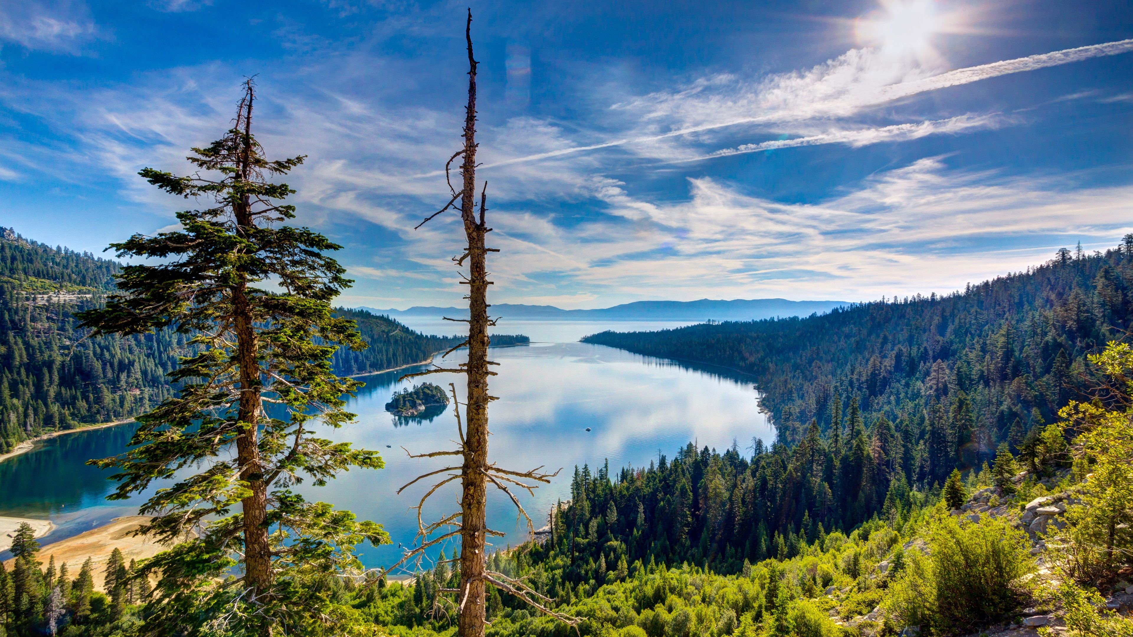 Lake Tahoe, Emerald Bay, Spring wallpapers, HD, 3840x2160 4K Desktop