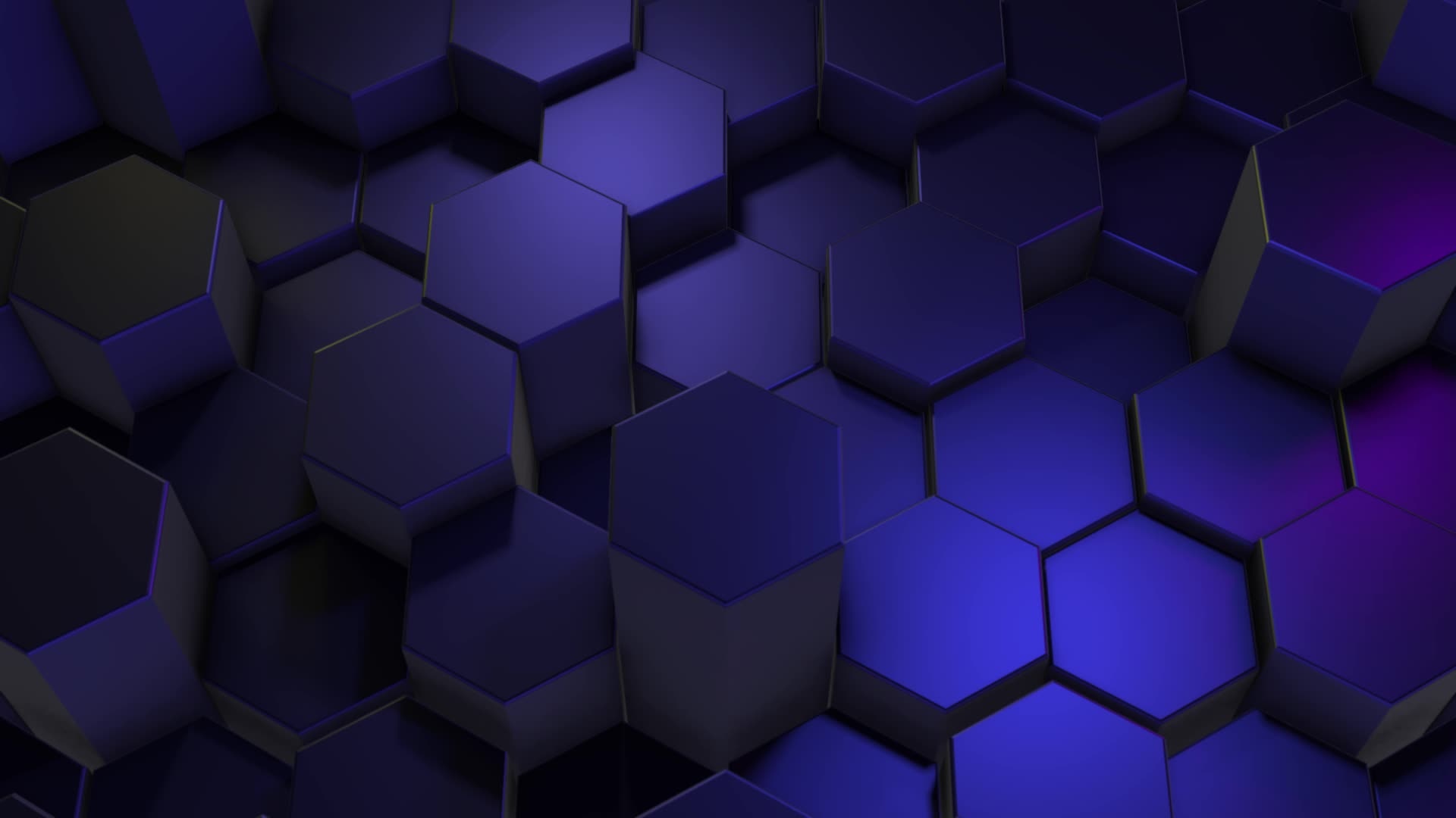 Metallic sheen, Blue hexagons, Abstract background, Visual contrast, 1920x1080 Full HD Desktop