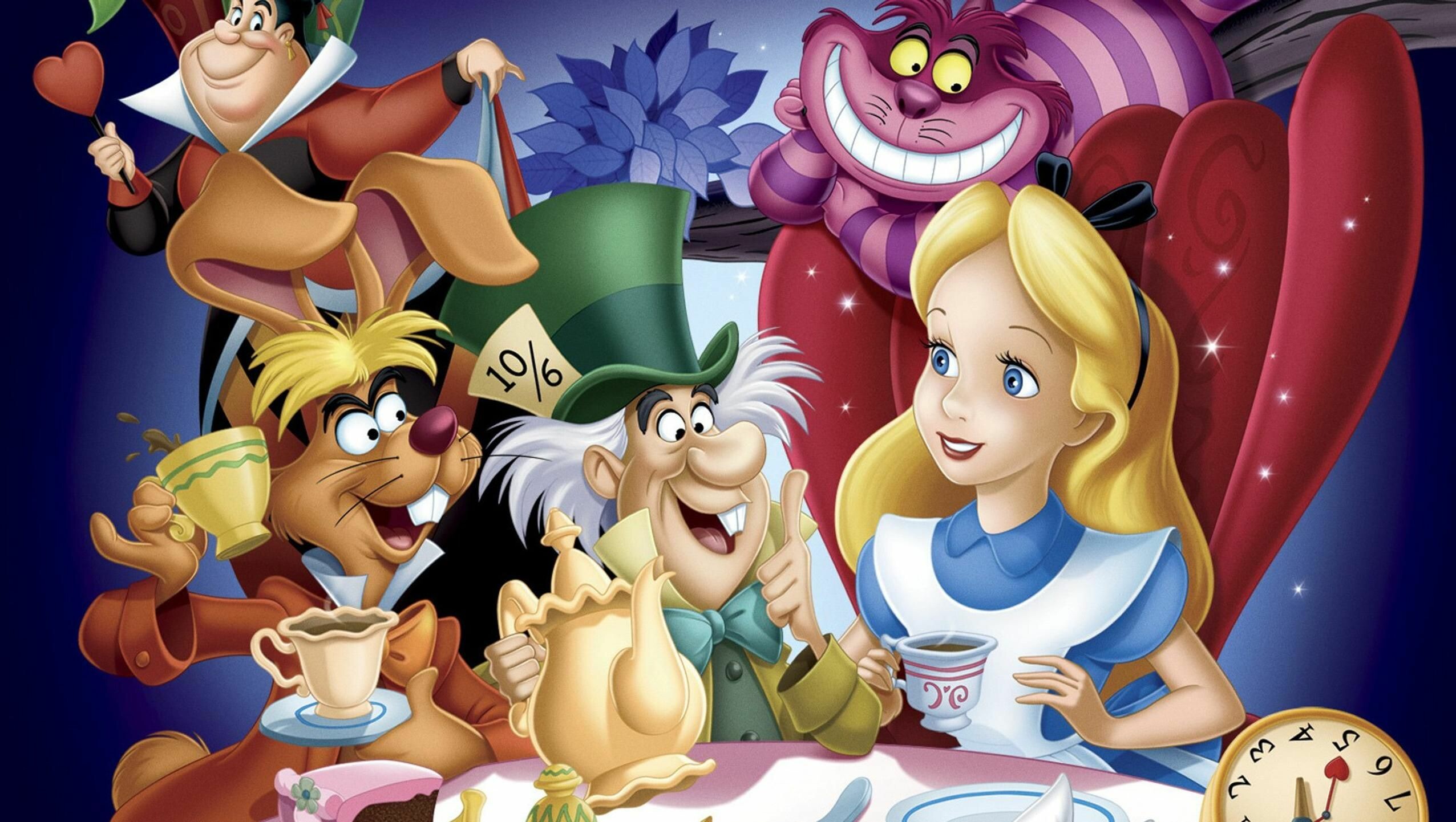Alice In Wonderland (Cartoon): The 13th animated feature film produced by Walt Disney Productions. 2560x1450 HD Wallpaper.