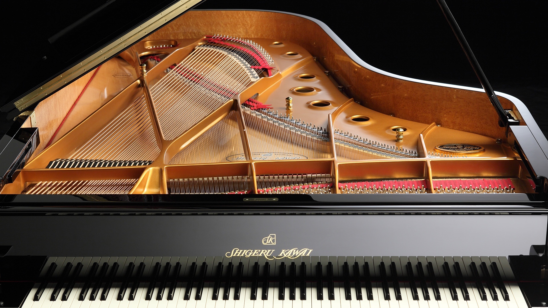 Fortepiano: Shigeru Kawai Pianos Company, Japan Piano Builders Since 1946. 1920x1080 Full HD Wallpaper.