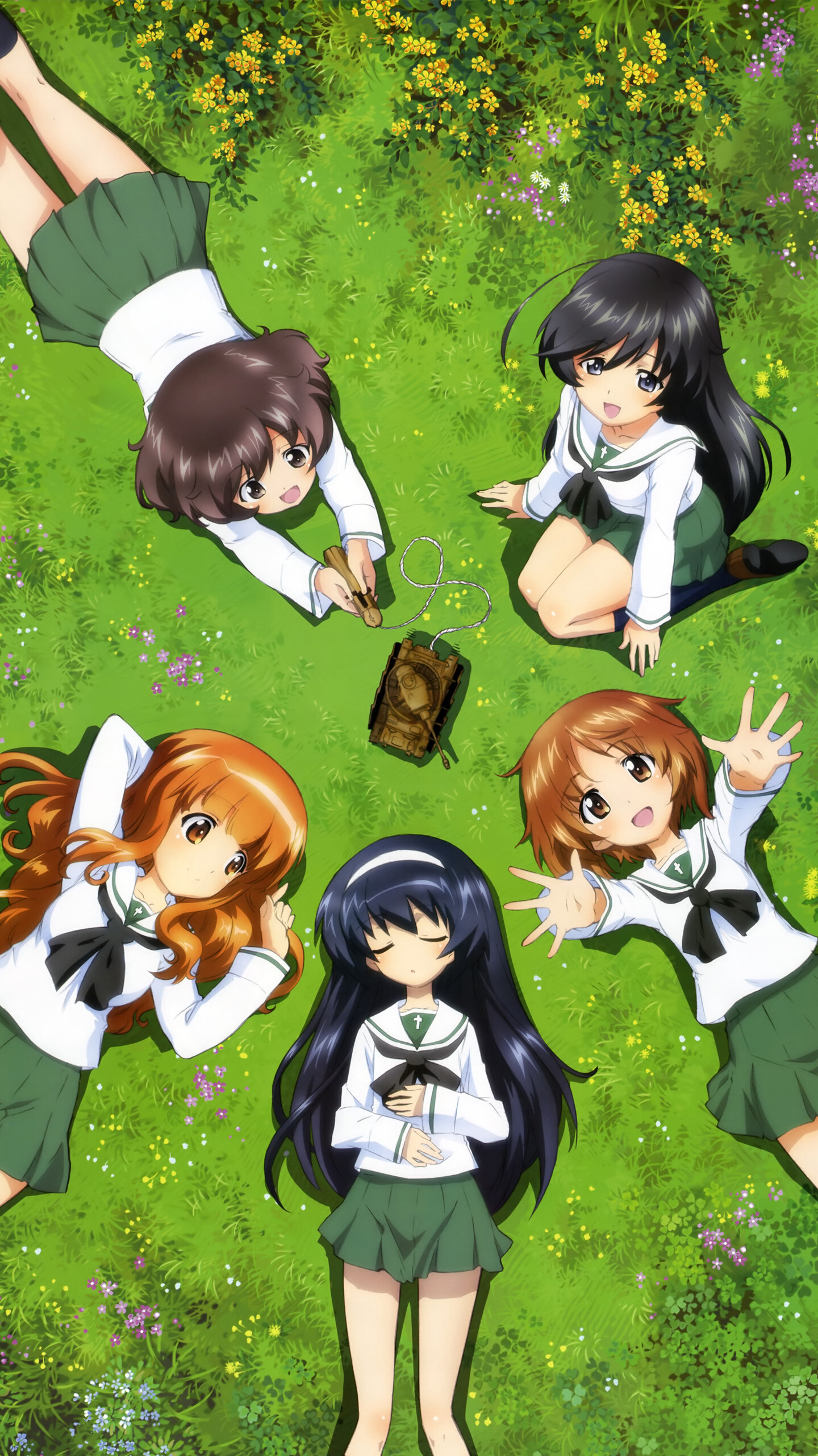 Girls und Panzer: Female characters of a 2012 Japanese anime, School uniform, A group of schoolgirls who practice Sensha-do. 1440x2560 HD Wallpaper.
