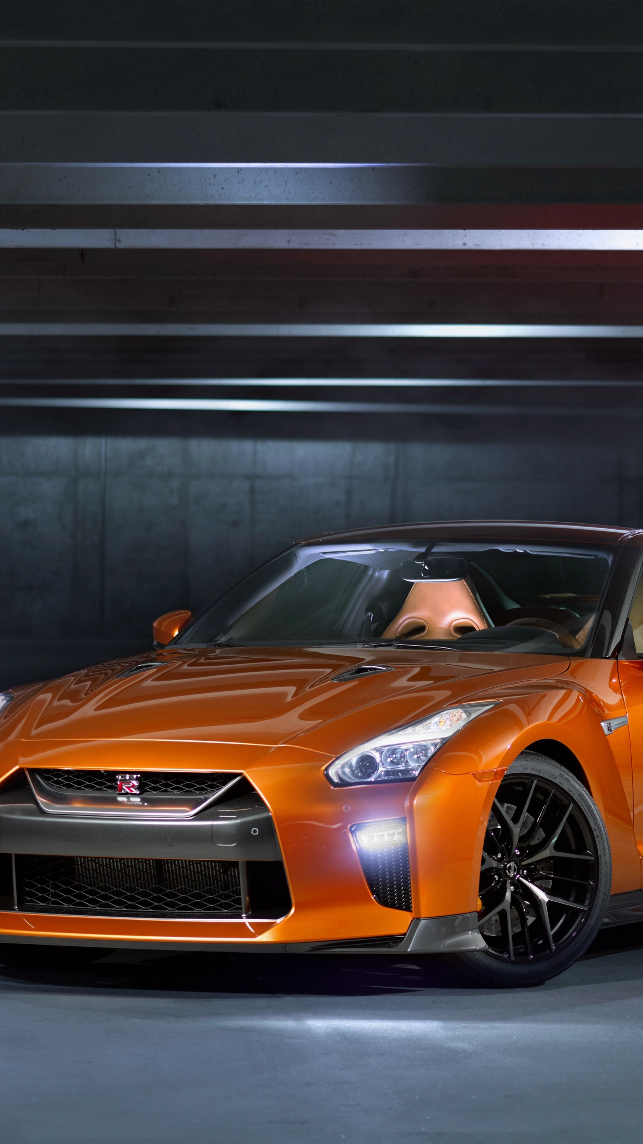 Nissan GT-R, Supercar, Orange cars, 2160x3840 4K Phone
