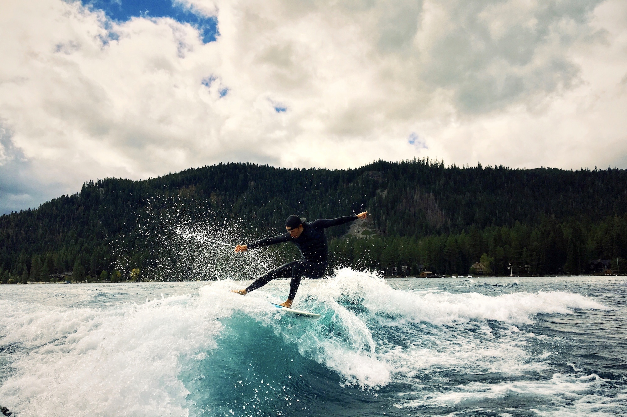 Wakesurfing (Sports), Explore Tahoe, Forest and water, 2000x1330 HD Desktop