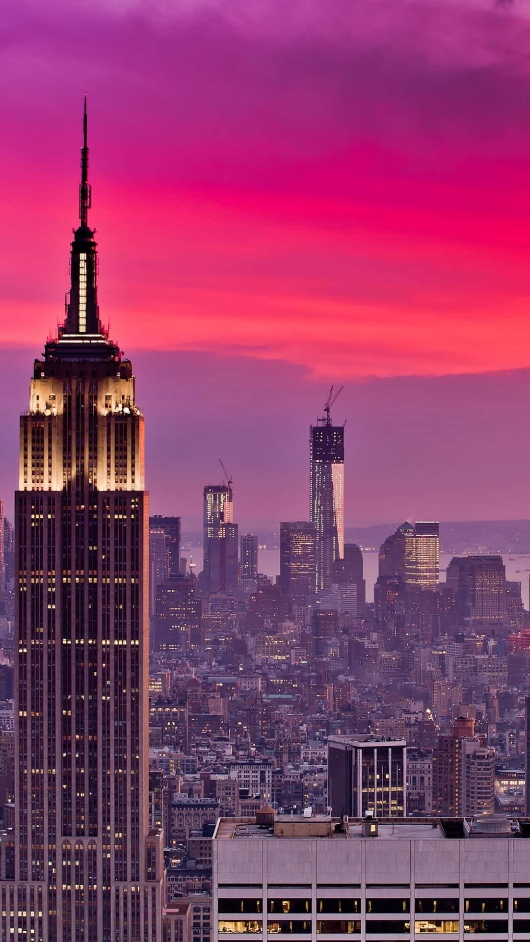 New York: The Empire State Building, Designed by Shreve, Lamb, and Harmon in the Art Deco style. 1080x1920 Full HD Wallpaper.