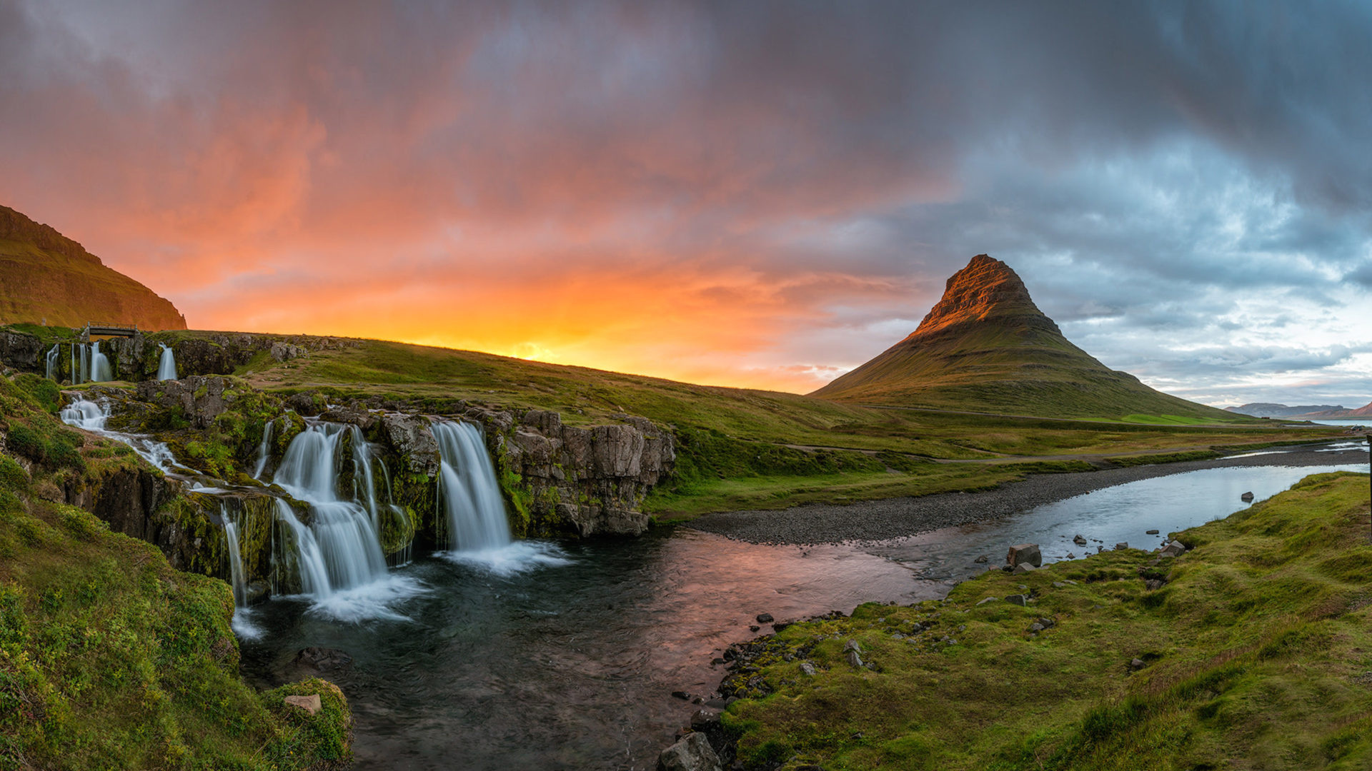 Kirkjufell, Iceland, Iconic mountain, Stunning landscape, 1920x1080 Full HD Desktop