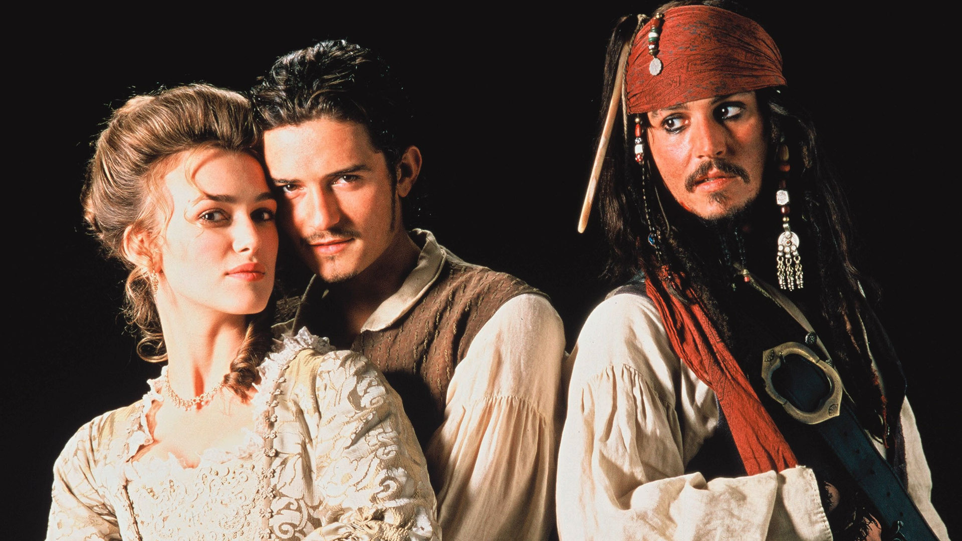 Johnny Depp, Jack Sparrow, Will Turner, Elizabeth Swann, 1920x1080 Full HD Desktop