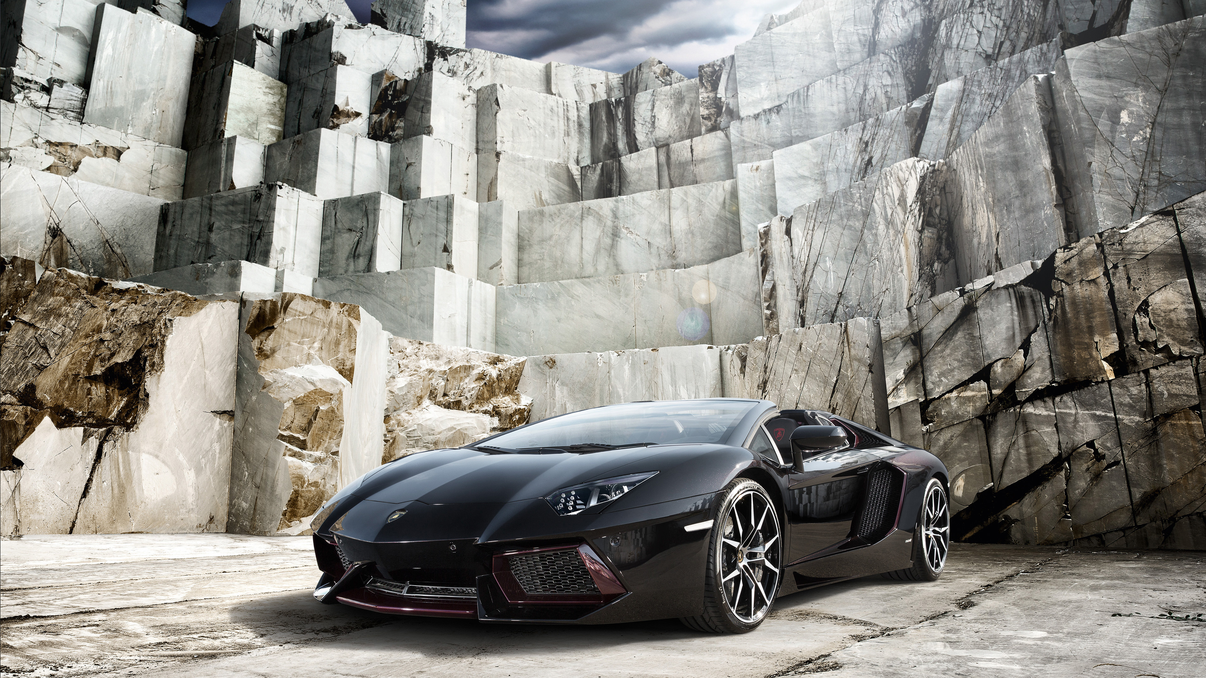 Black Lamborghini Aventador, HD cars, 3840x2160 4K Desktop