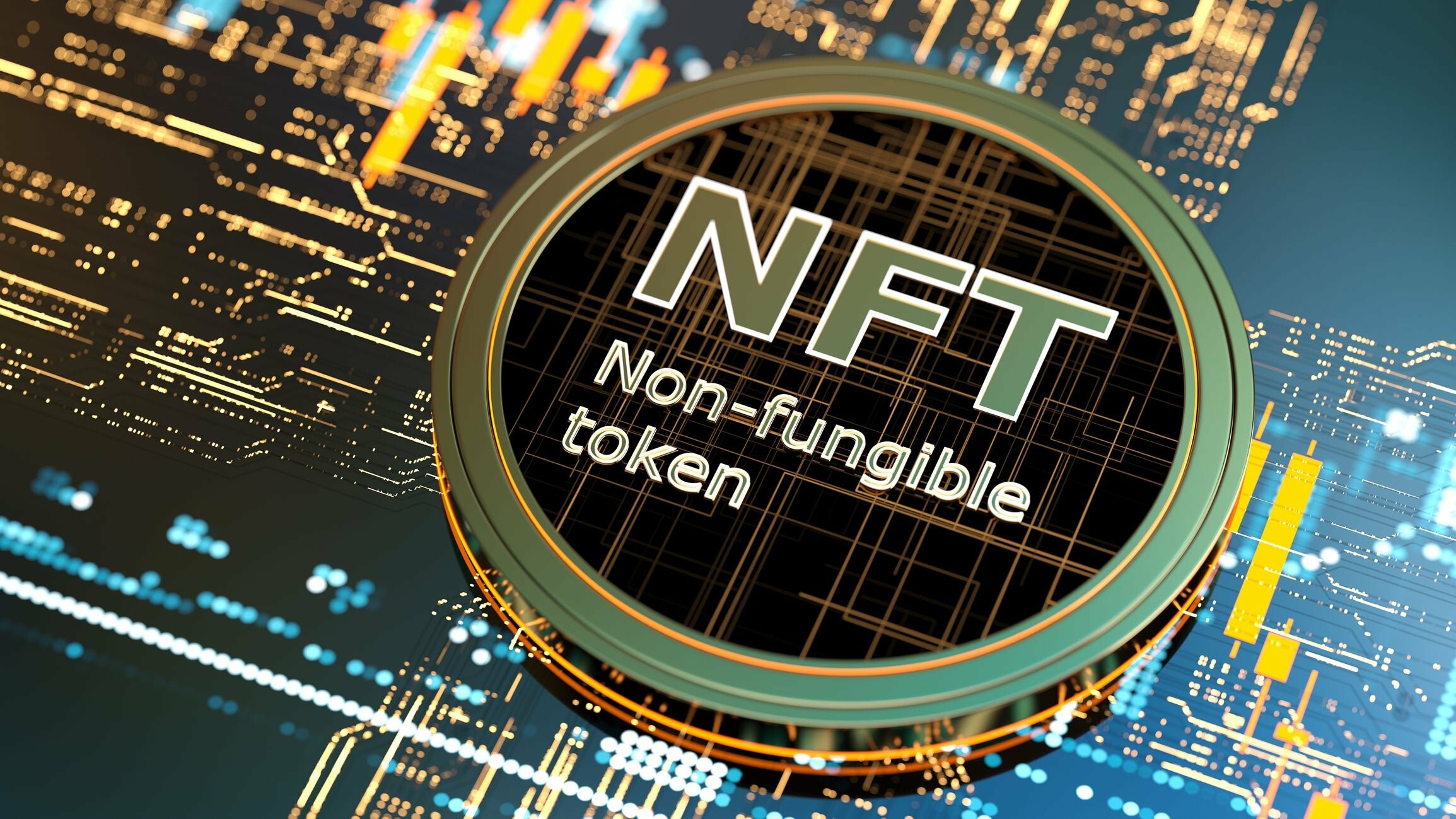 NFT: Non-fungible tokens, Represent digital or real-world items. 2310x1300 HD Wallpaper.