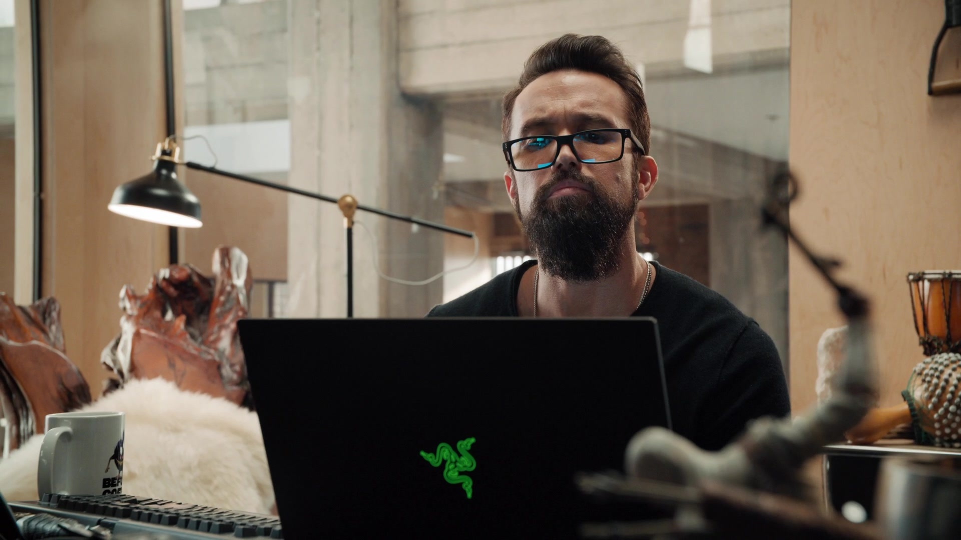 Razer Laptop Computer Used By Rob McElhenney As Ian Grimm In Mythic Quest: Raven's Banquet Season 1 Episode 3 1920x1080