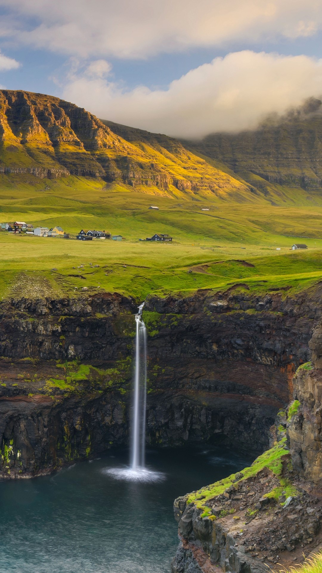 Faroe Islands, Gsadalur village, West side beauty, Windows 10 spotlight, 1080x1920 Full HD Phone