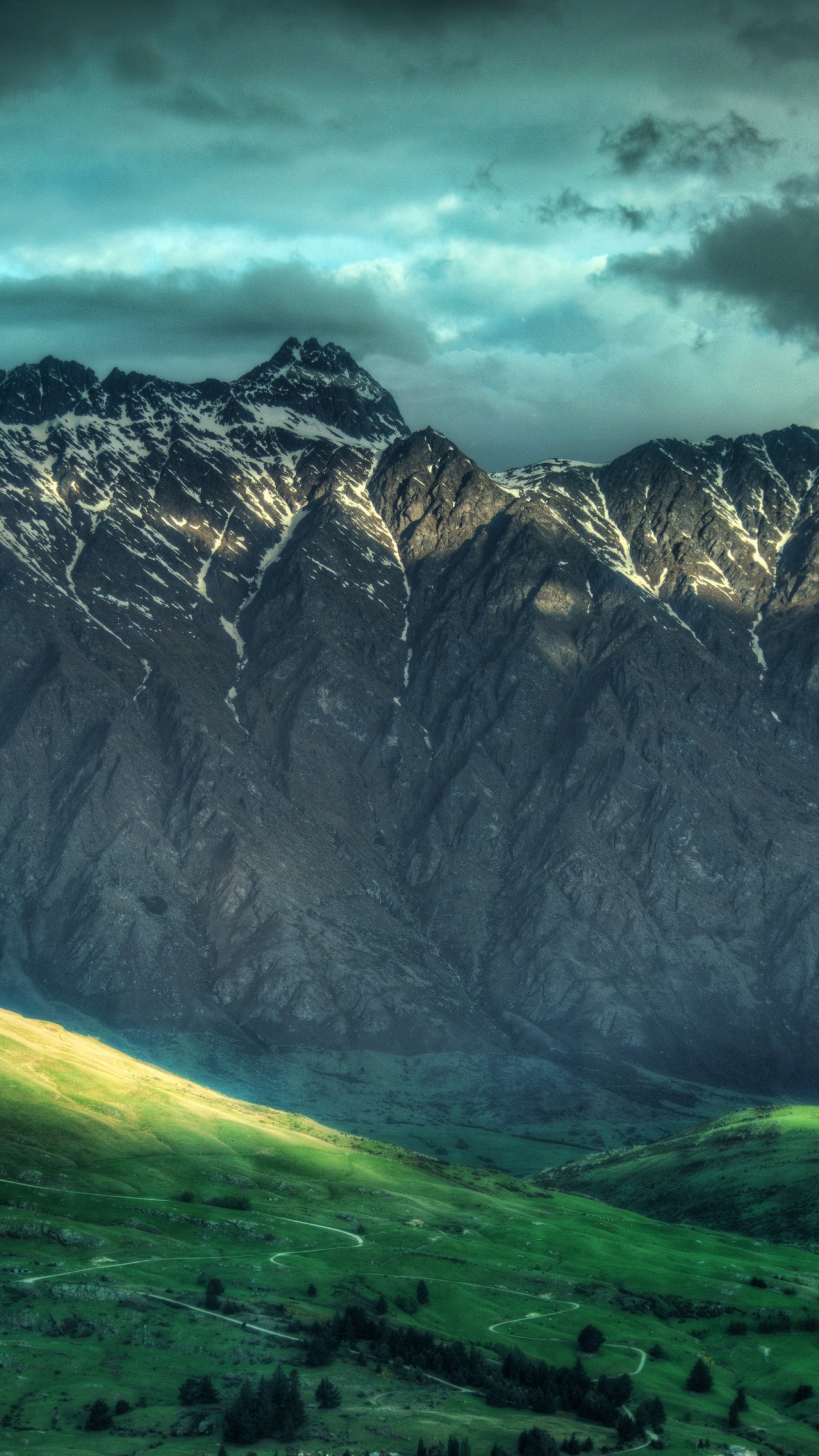 New Zealand 5K wallpaper, Mountain island, Sky and clouds, Nature foliage, 2160x3840 4K Phone