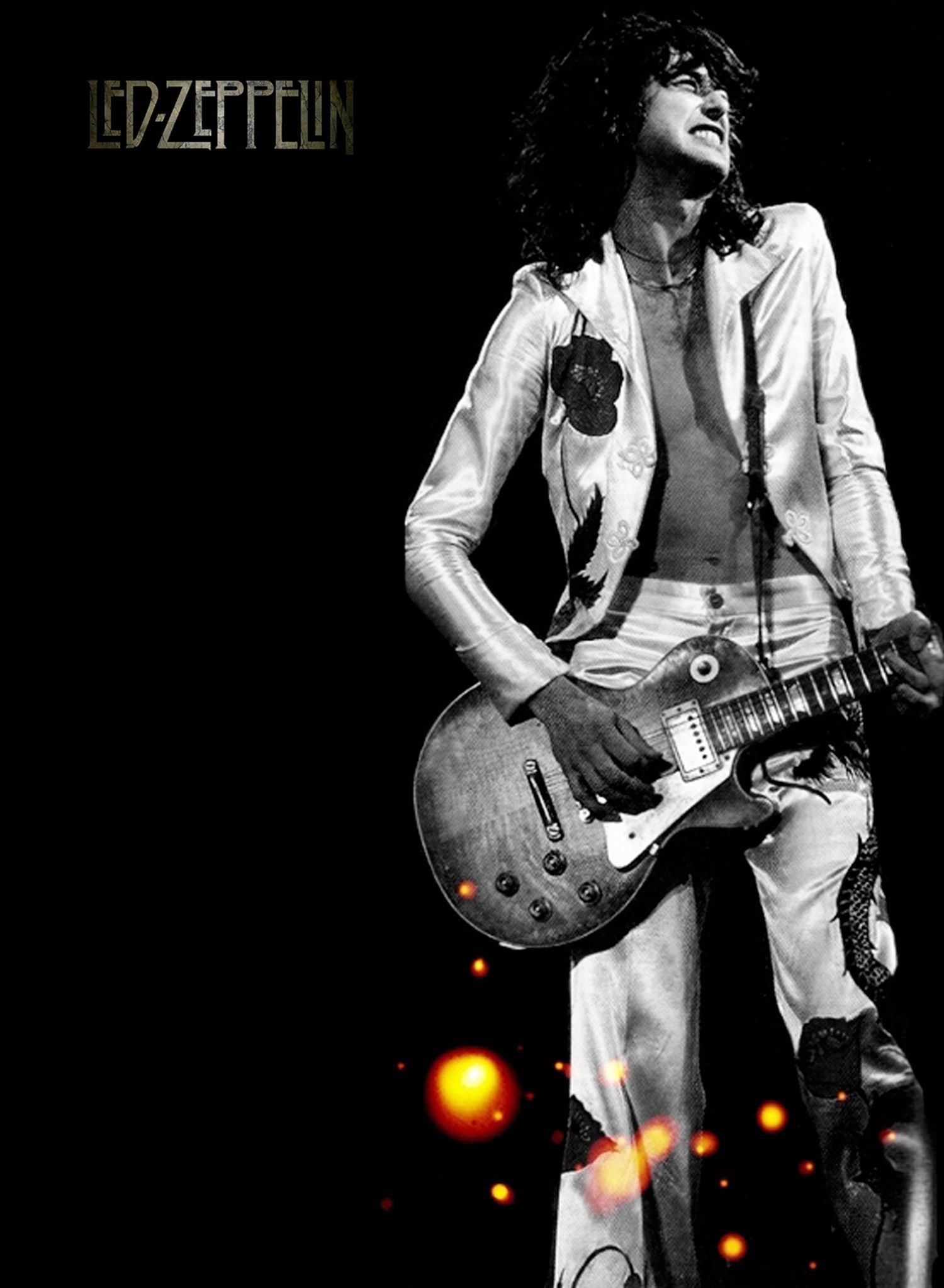 Led Zeppelin, Jimmy Page portrait, Poster, 1500x2050 HD Handy