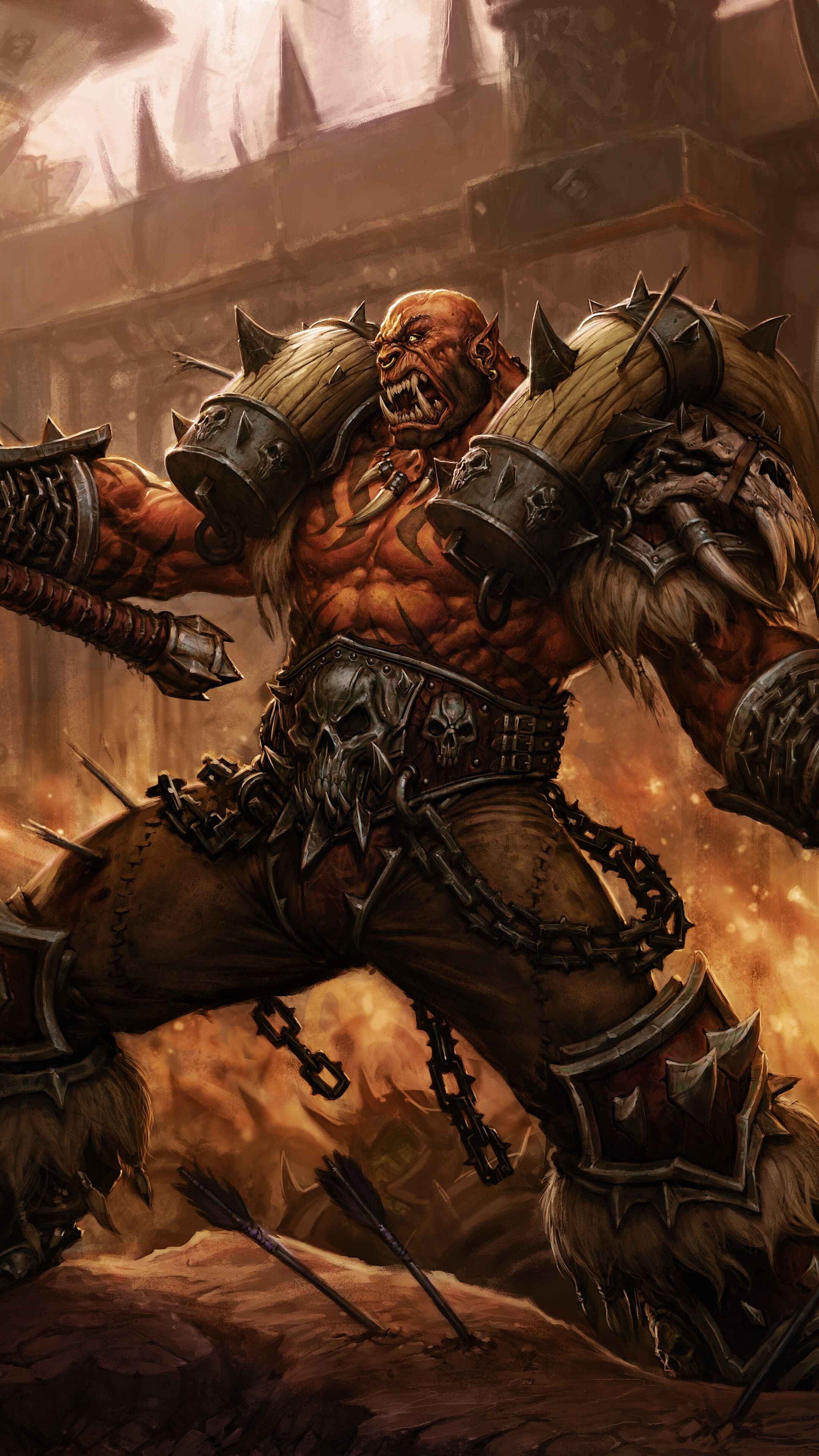 Garrosh Hellscream, Top wallpapers, Chieftain of the Horde, Warchief's might, 2160x3840 4K Phone