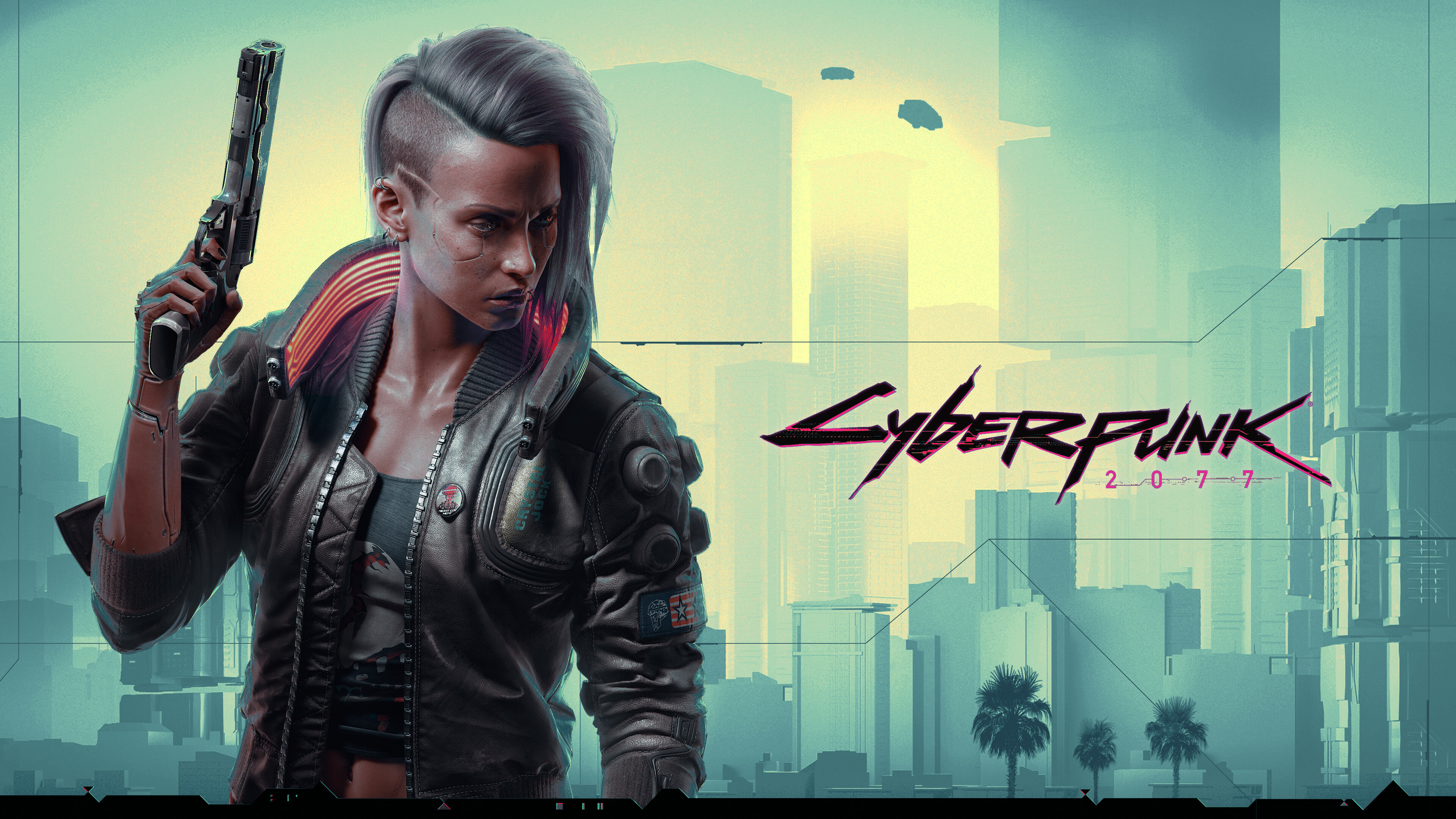 Cyberpunk 2077: V must consult a "ripperdoc" to upgrade and purchase cyberware implants, Black markets offer military-grade abilities. 3840x2160 4K Background.