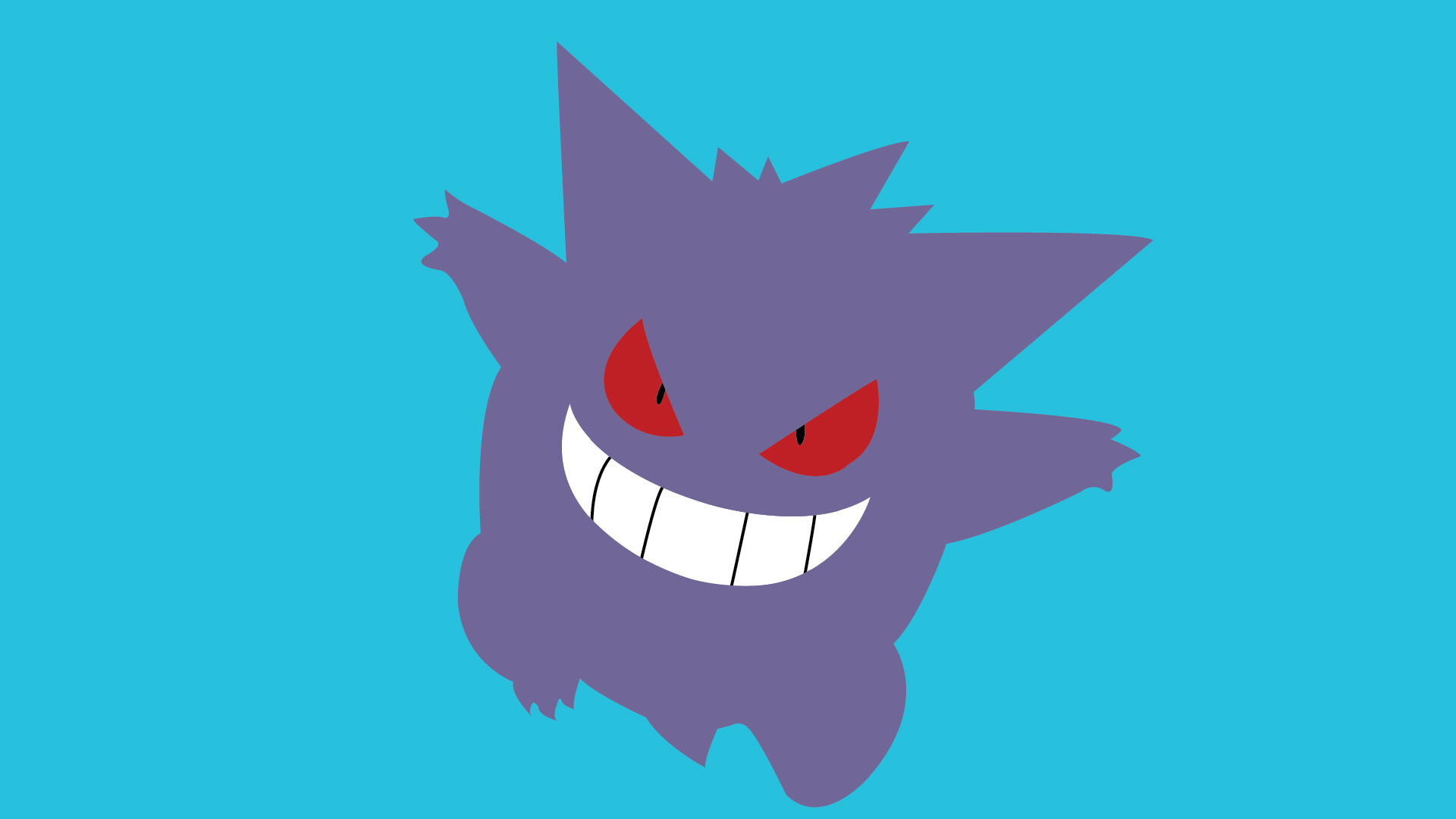 Gengar: Red eyes, Gastly family, A Pokémon species in Nintendo and Game Freak's Pokemon franchise. 1920x1080 Full HD Wallpaper.