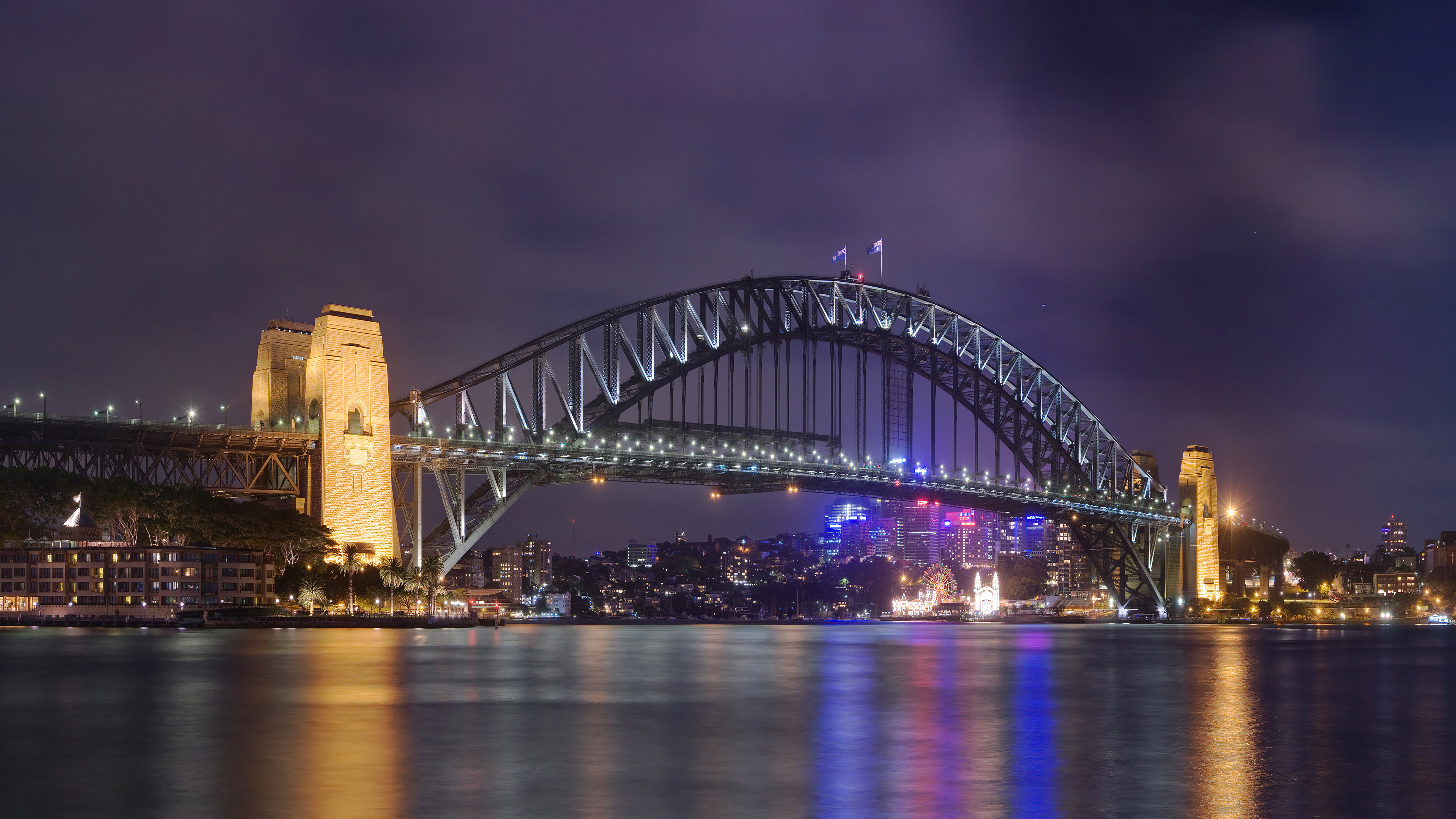 Sydney: Harbour Bridge, The oldest and largest city in Australia. 3840x2160 4K Background.
