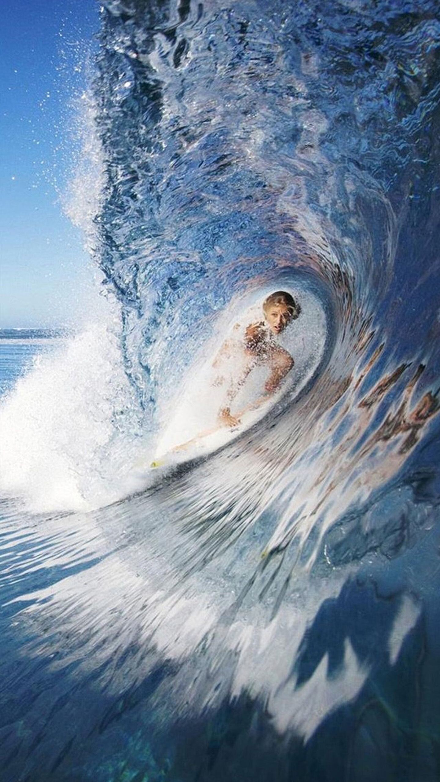 Girl Surfing: Water tricks by a woman stuntman, Riding a surfboard, Summer Olympics discipline. 1440x2560 HD Wallpaper.