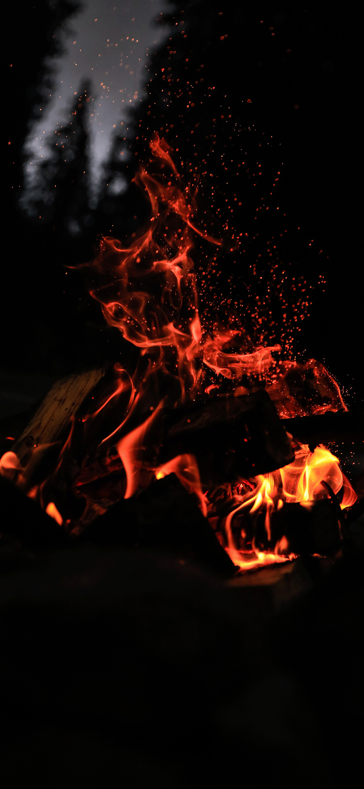 Fireplace: A large open-air fire, Heat, Flame. 1250x2690 HD Wallpaper.