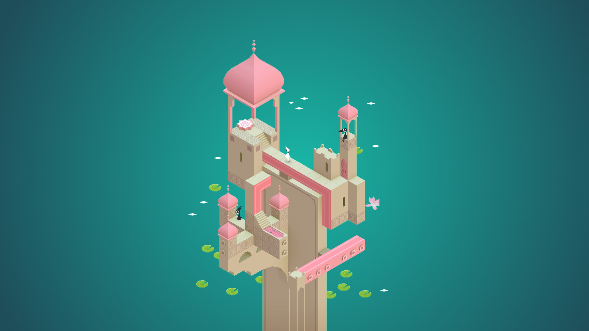 Monument Valley: The game's soundtrack features music by Stafford Bawler, Obfusc, and Grigori. 1920x1080 Full HD Wallpaper.