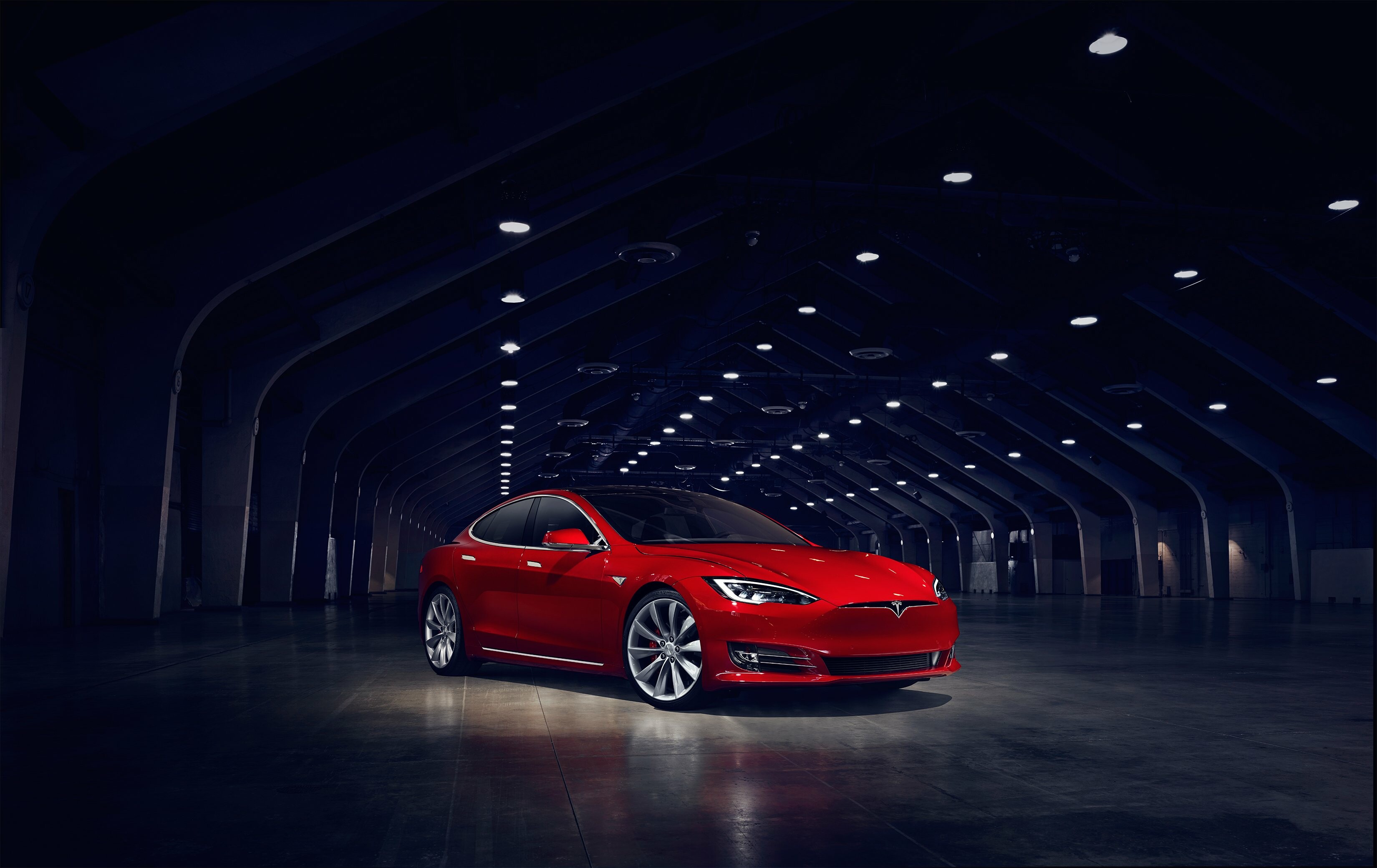 Tesla: Model S, A battery-powered liftback car serving as the flagship model. 3300x2090 HD Background.