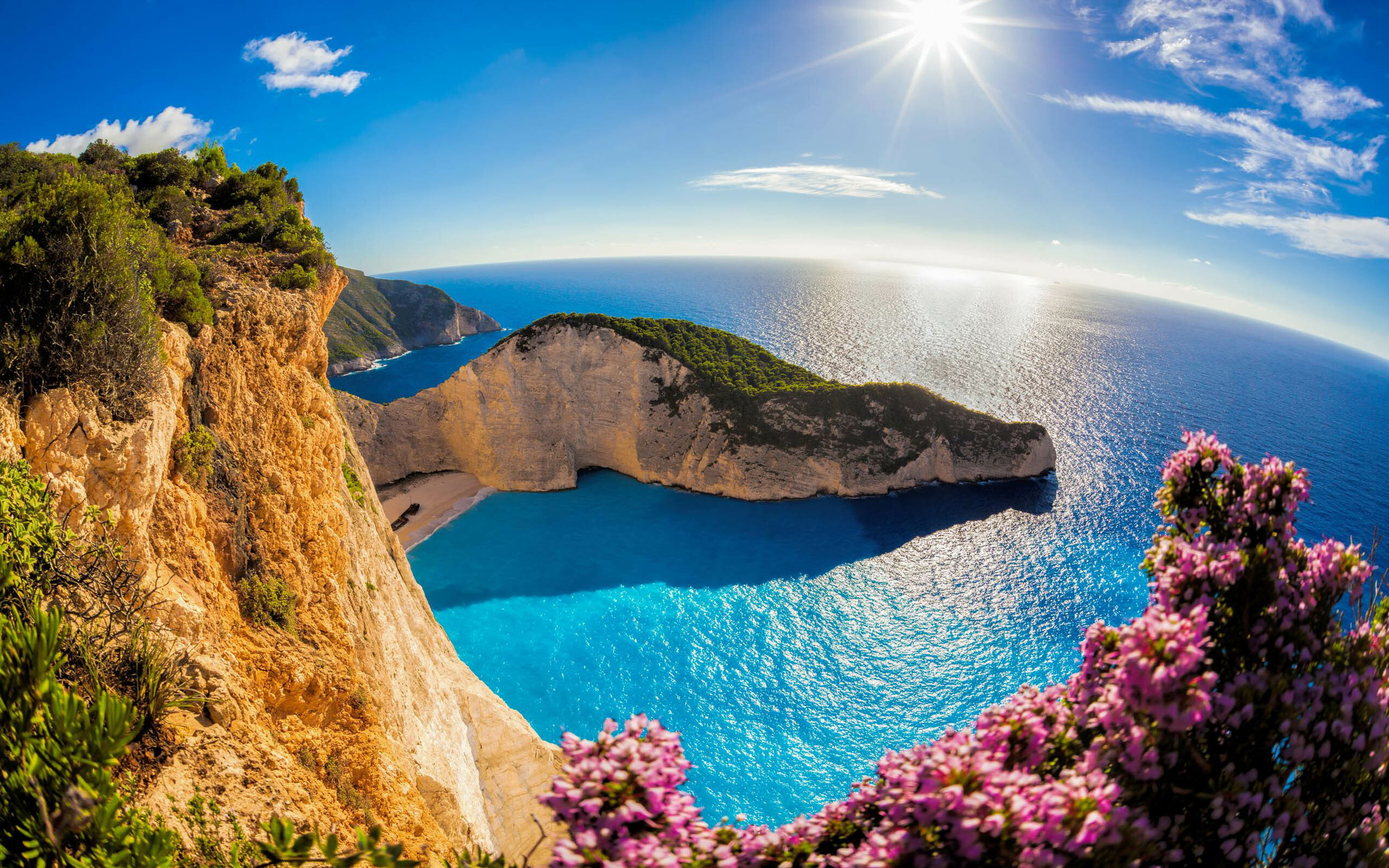 Greece: Zakynthos Island, Sea, Sun, Sky, Recreation. 2560x1600 HD Wallpaper.