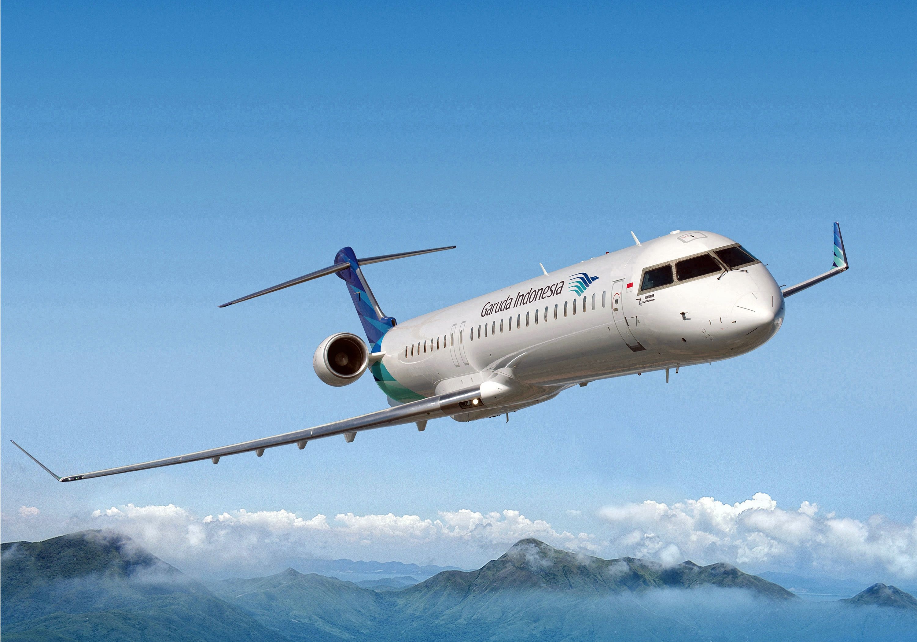 Bombardier CRJ 1000, Garuda Indonesia, Regional aircraft, Southeast Asian travel, 3000x2100 HD Desktop