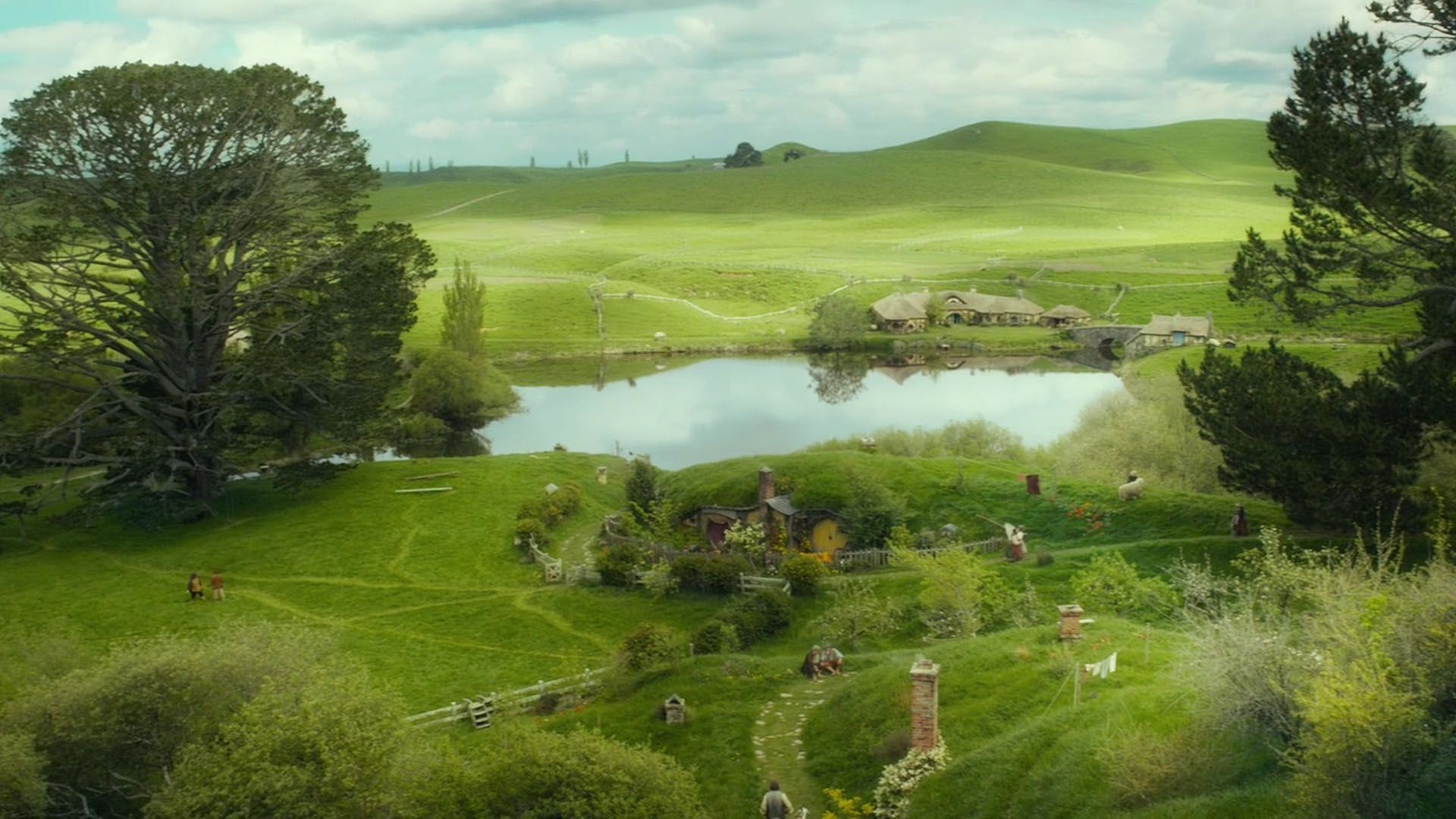 An Unexpected Journey, Shire landscape, Hobbit heartland, Bilbo's adventure, 1920x1080 Full HD Desktop