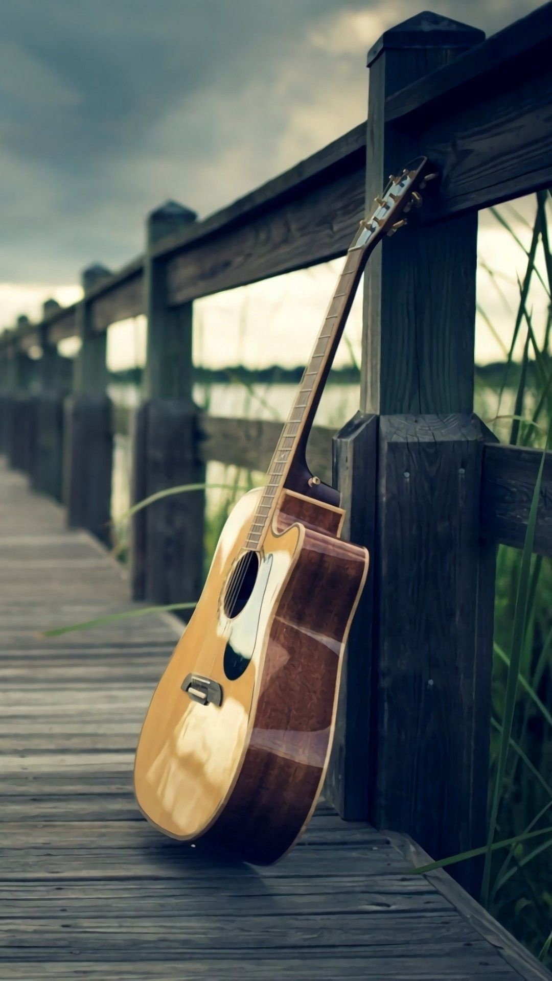 Guitar: A musical instrument played with a pick or with the fingers, Folk instrument. 1080x1920 Full HD Wallpaper.