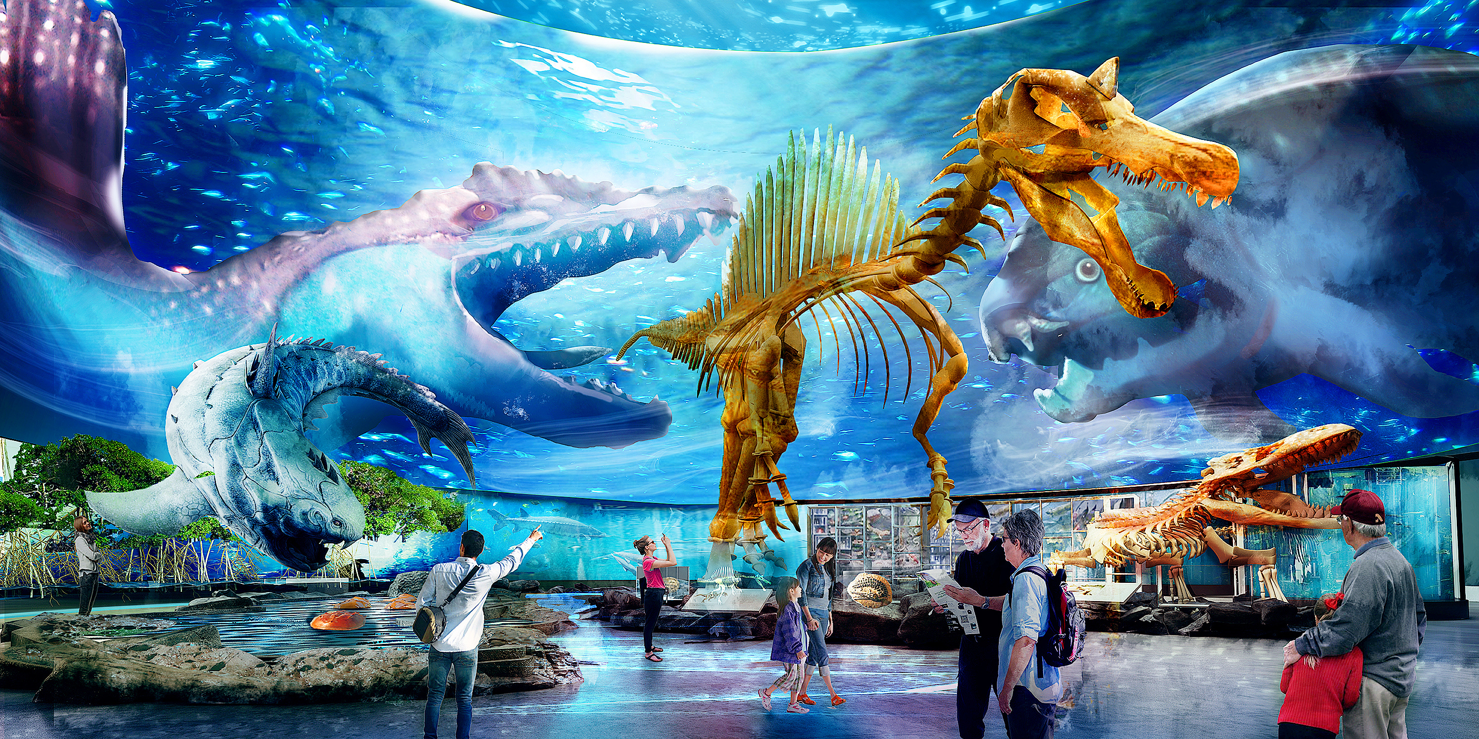 RWS - Artist Impression of Evolution \u0026 Extinction zone at Singapore Oceanarium - Inside Recent 3000x1500