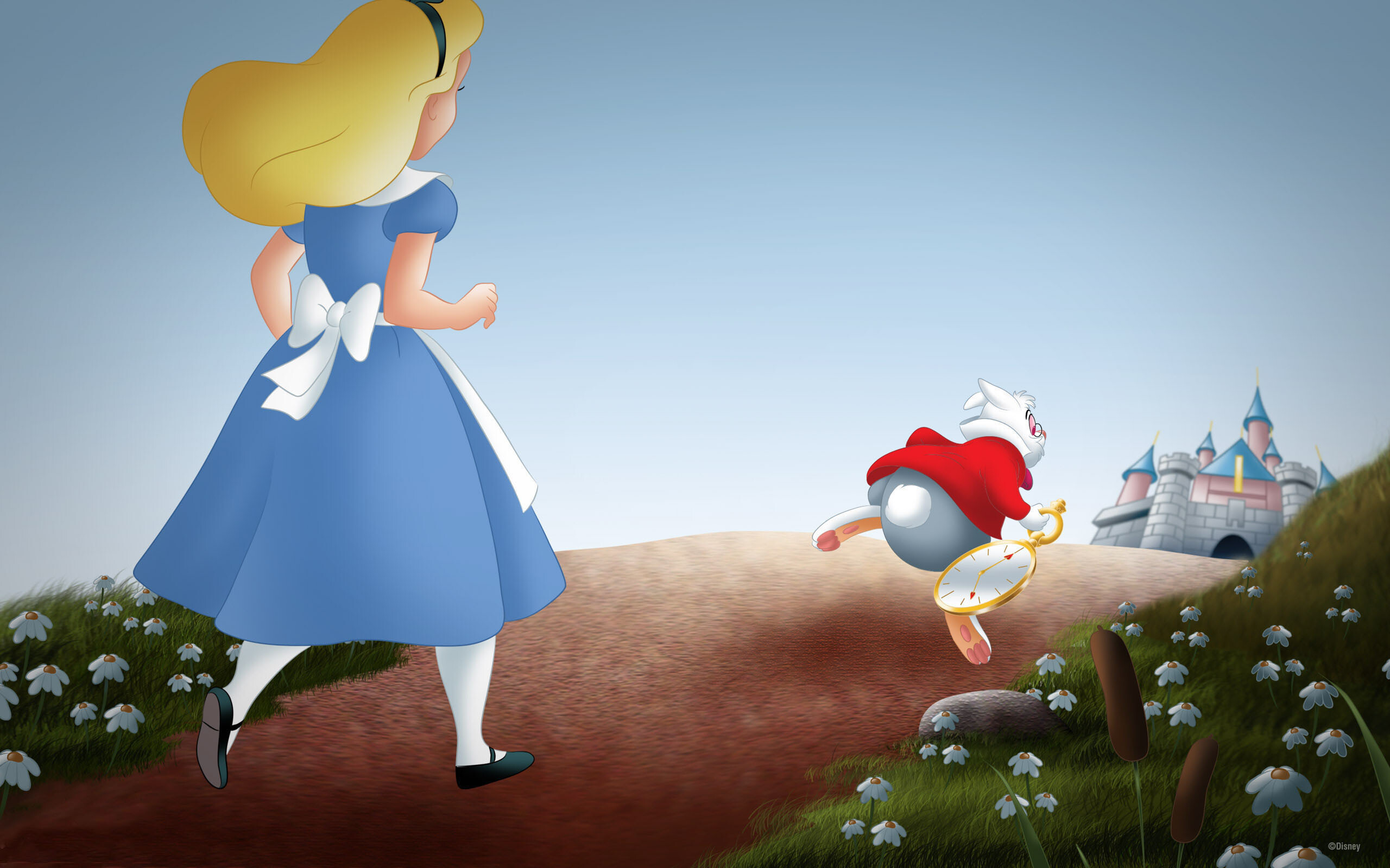 Alice In Wonderland (Cartoon): One of the better known Disney classics, Rabbit. 2560x1600 HD Background.