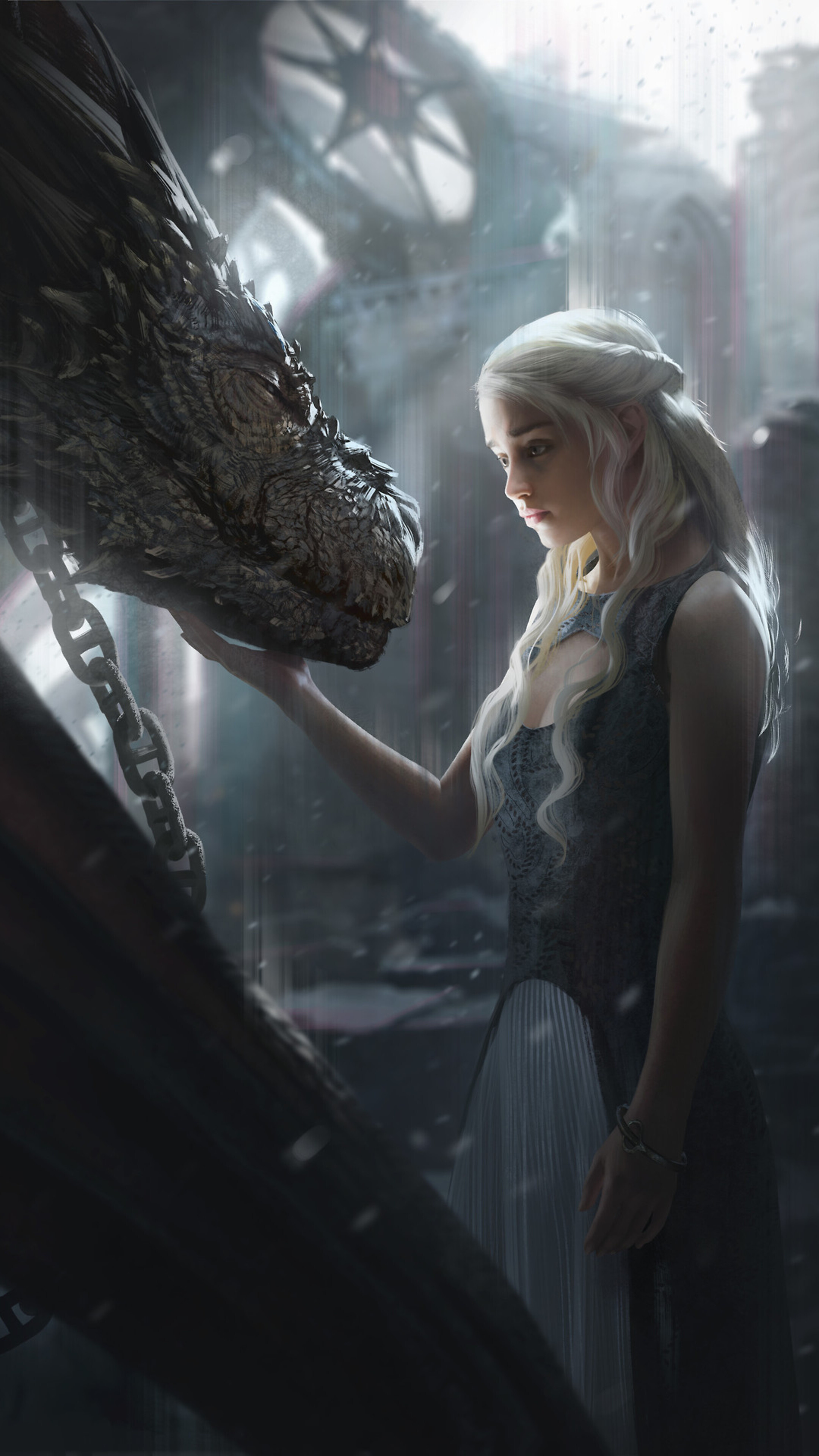 Daenerys, Dragon artwork, Sony Xperia, 2160x3840 4K Phone