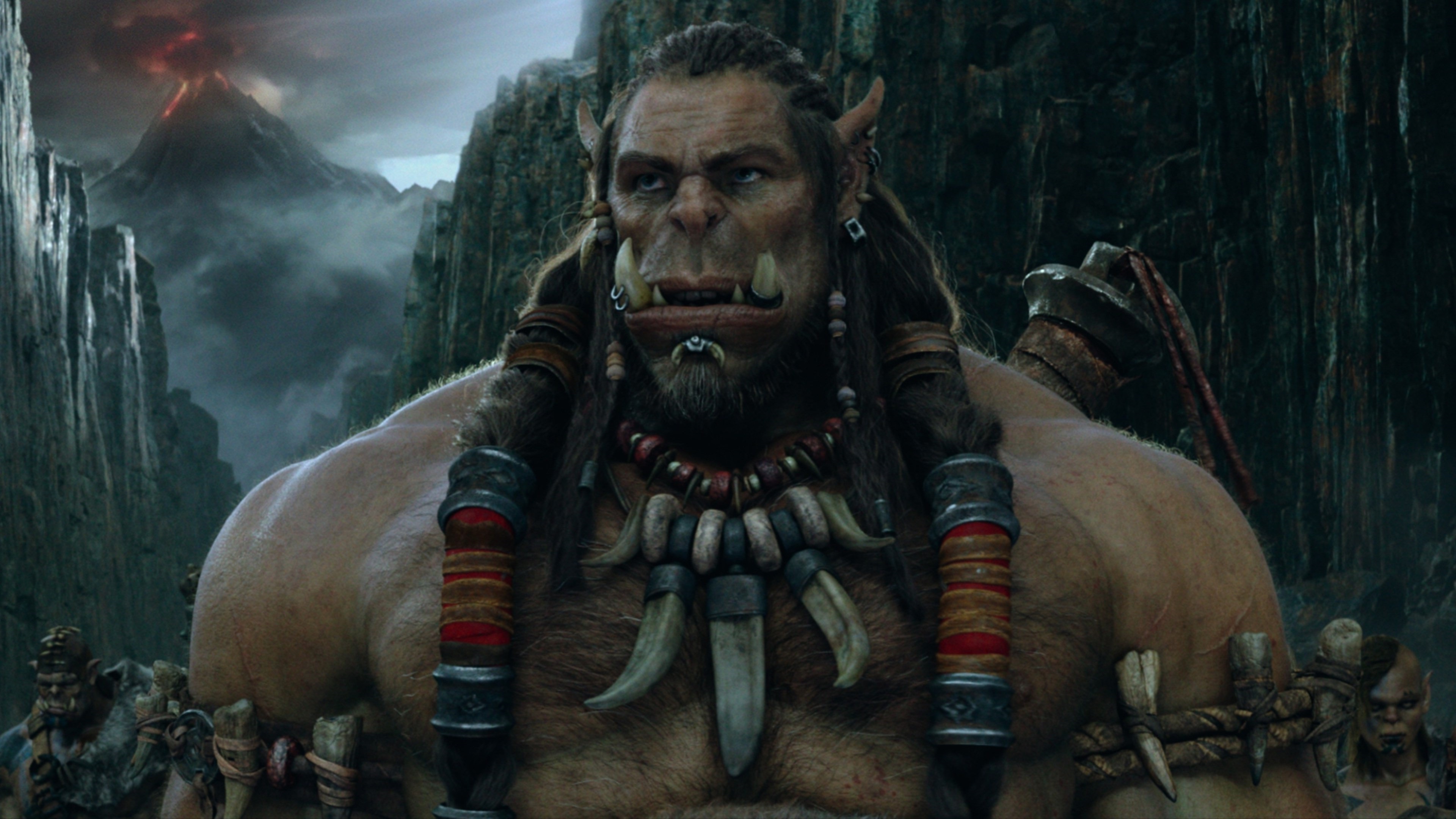 Warcraft (Movie): Toby Kebbell as Durotan, noble orc chieftain of the Frostwolf Clan. 3840x2160 4K Background.