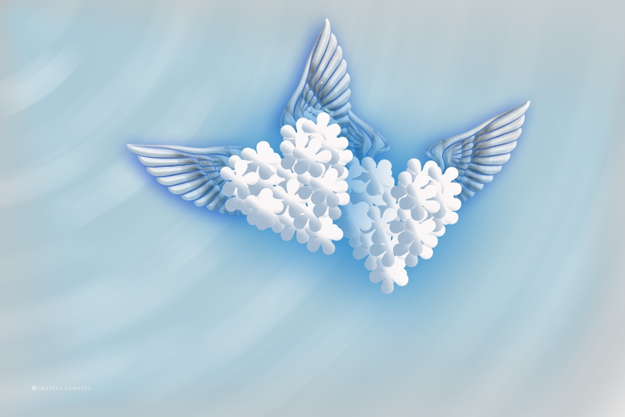 Heart With Wings, HD wallpaper, Vibrant background, Heart illustration, 2050x1370 HD Desktop