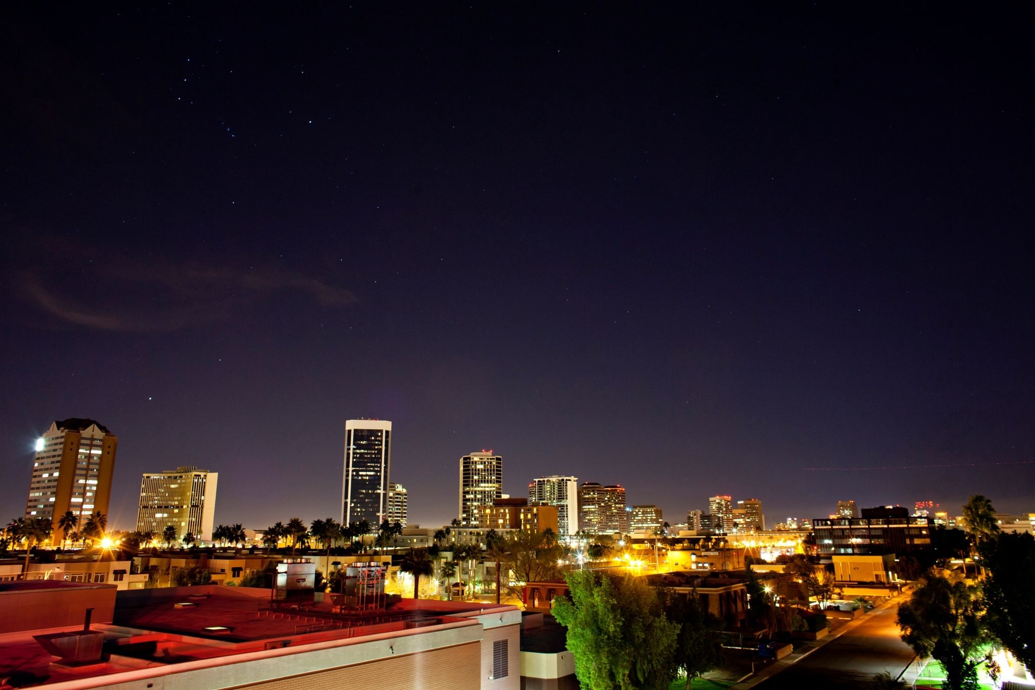 Phoenix Skyline, Downtown Phoenix, Night skyline, Urban cityscape, 2050x1370 HD Desktop