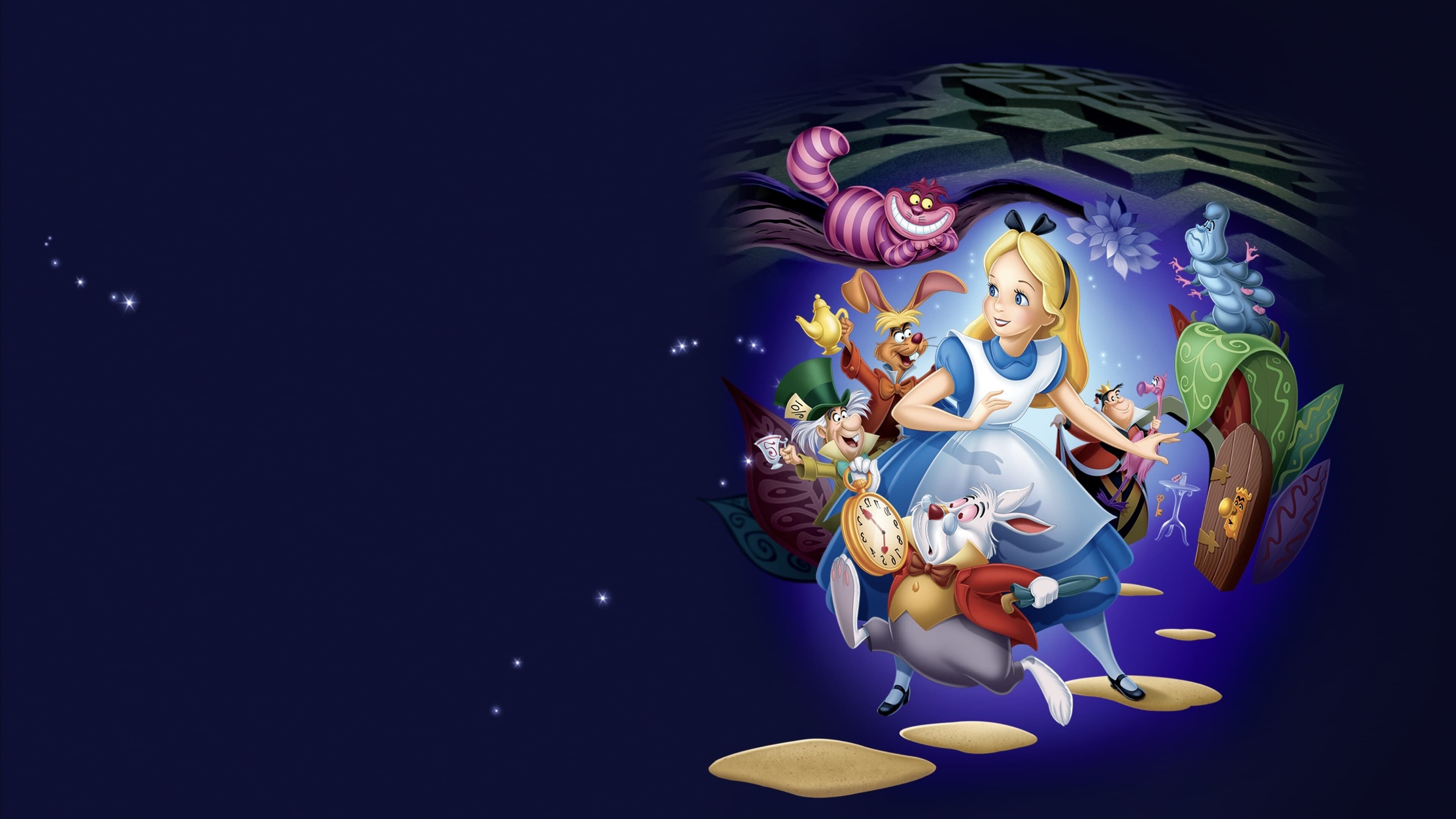 Alice In Wonderland (Cartoon): A 1951 American animated musical fantasy comedy film, Walt Disney Productions. 3840x2160 4K Wallpaper.