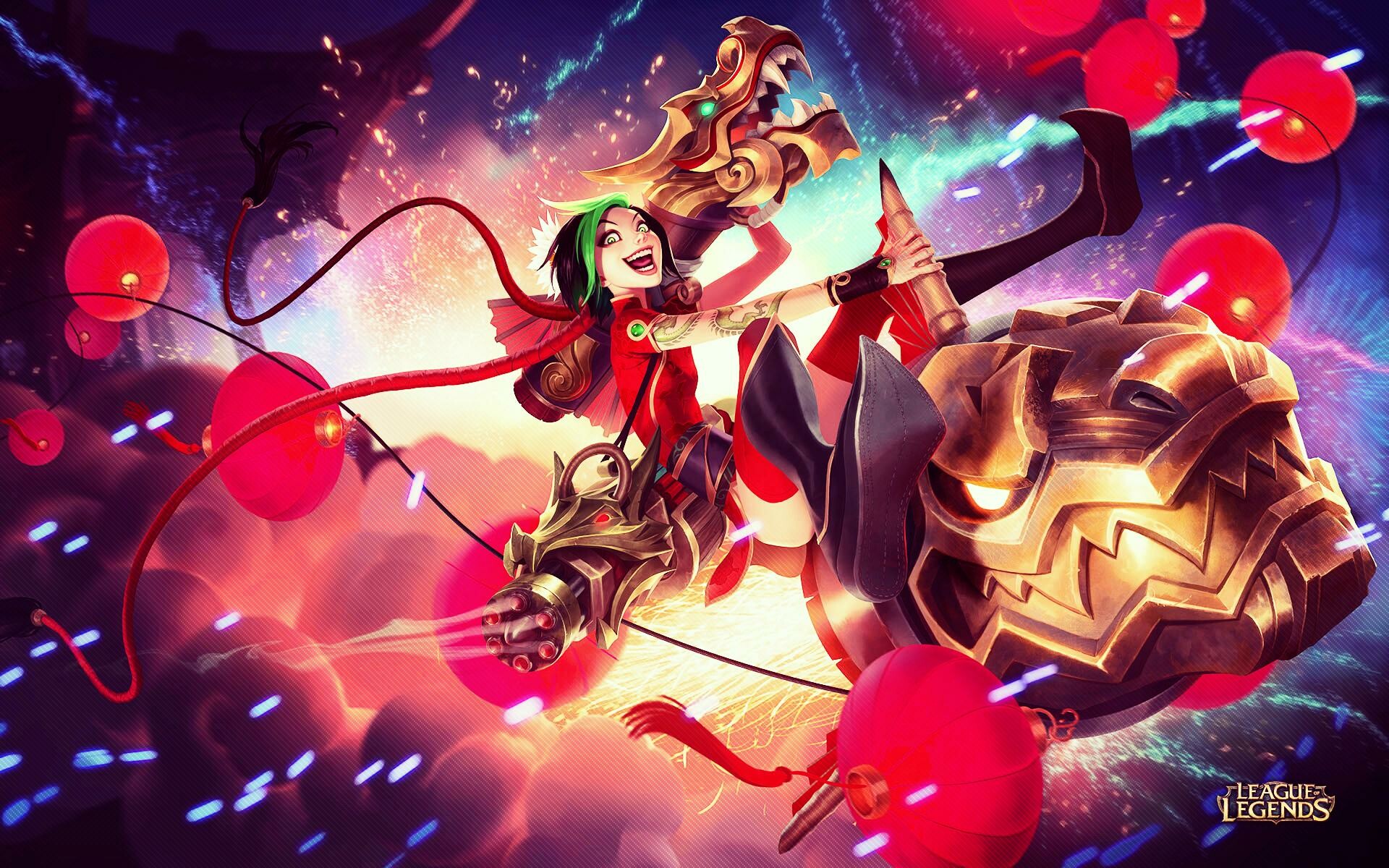 League of Legends: Jinx, the Loose Cannon, Marksman, Riot Games. 1920x1200 HD Background.