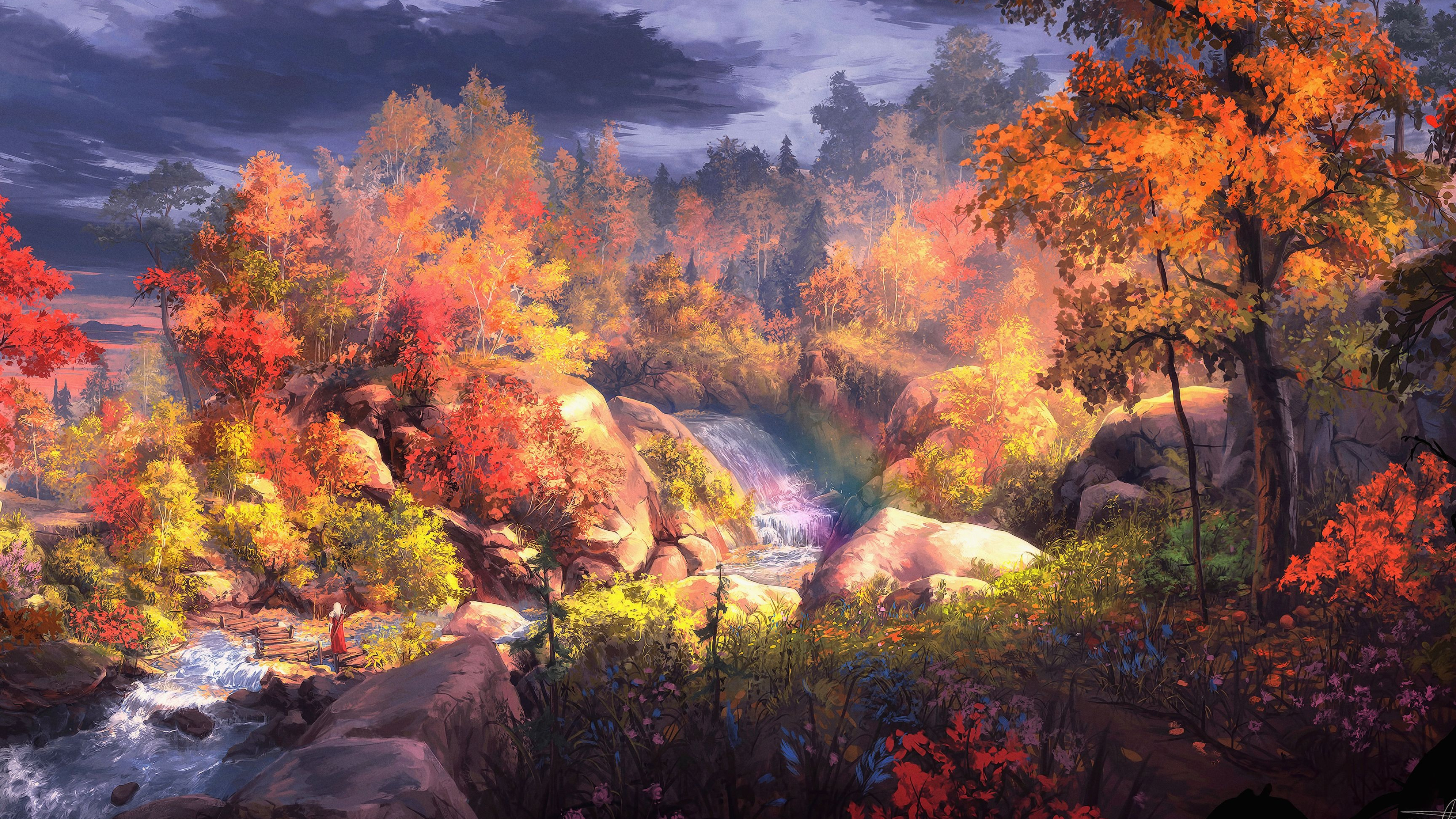 Fall, Fantasy Art Wallpaper, 3840x2160 4K Desktop