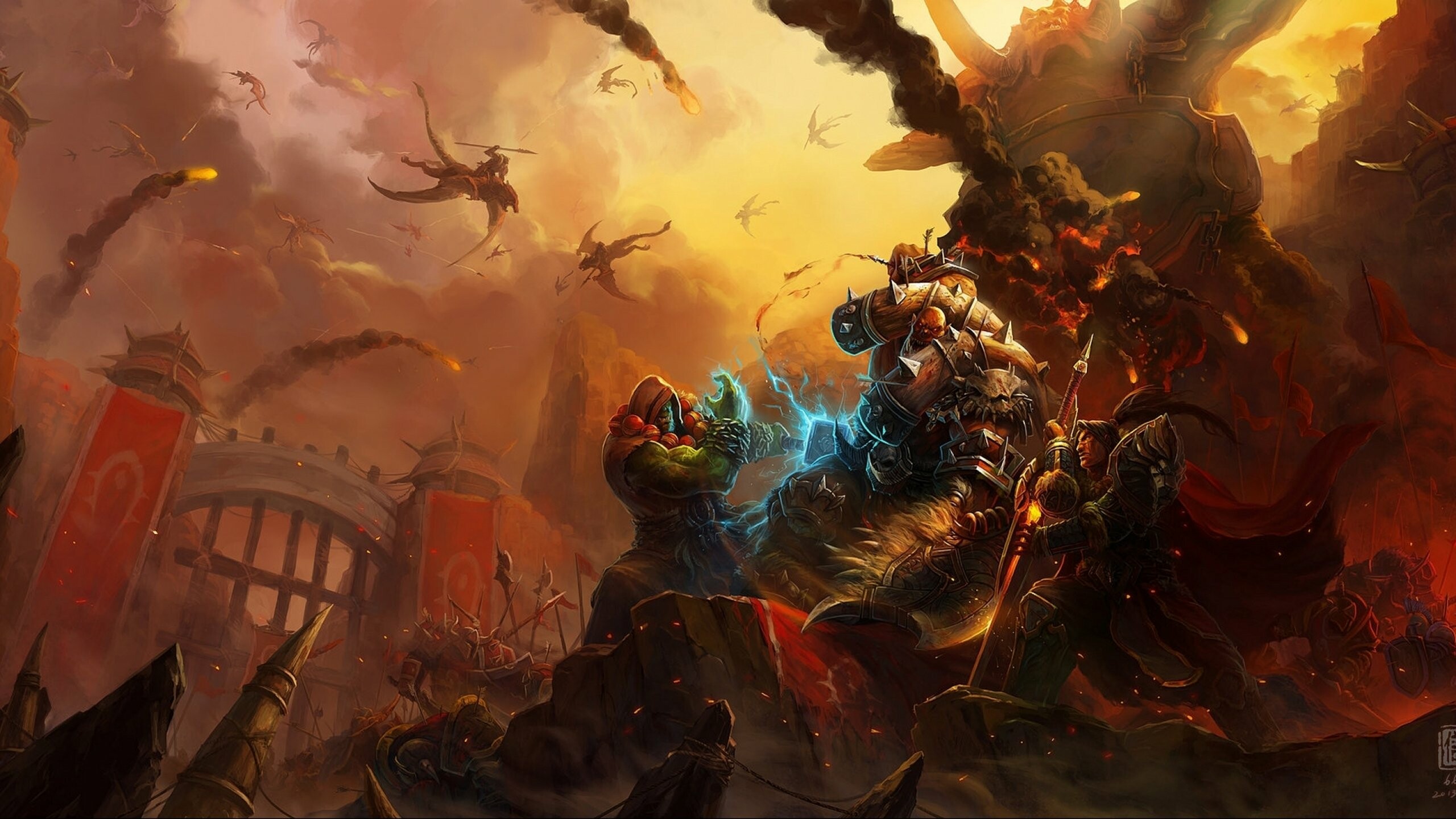 World of Warcraft: Fantasy, Adventure, Artwork, Warrior, The most popular MMORPG of all time. 2560x1440 HD Background.