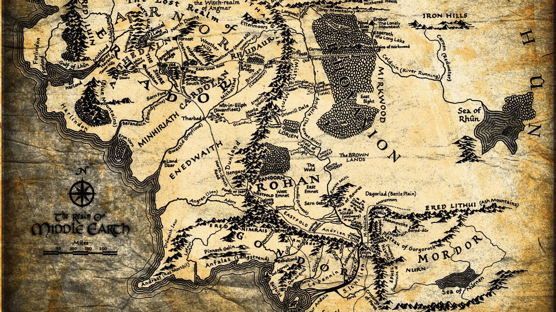 Lord of the Rings Map, Wallpaper, 1920x1080 Full HD Desktop