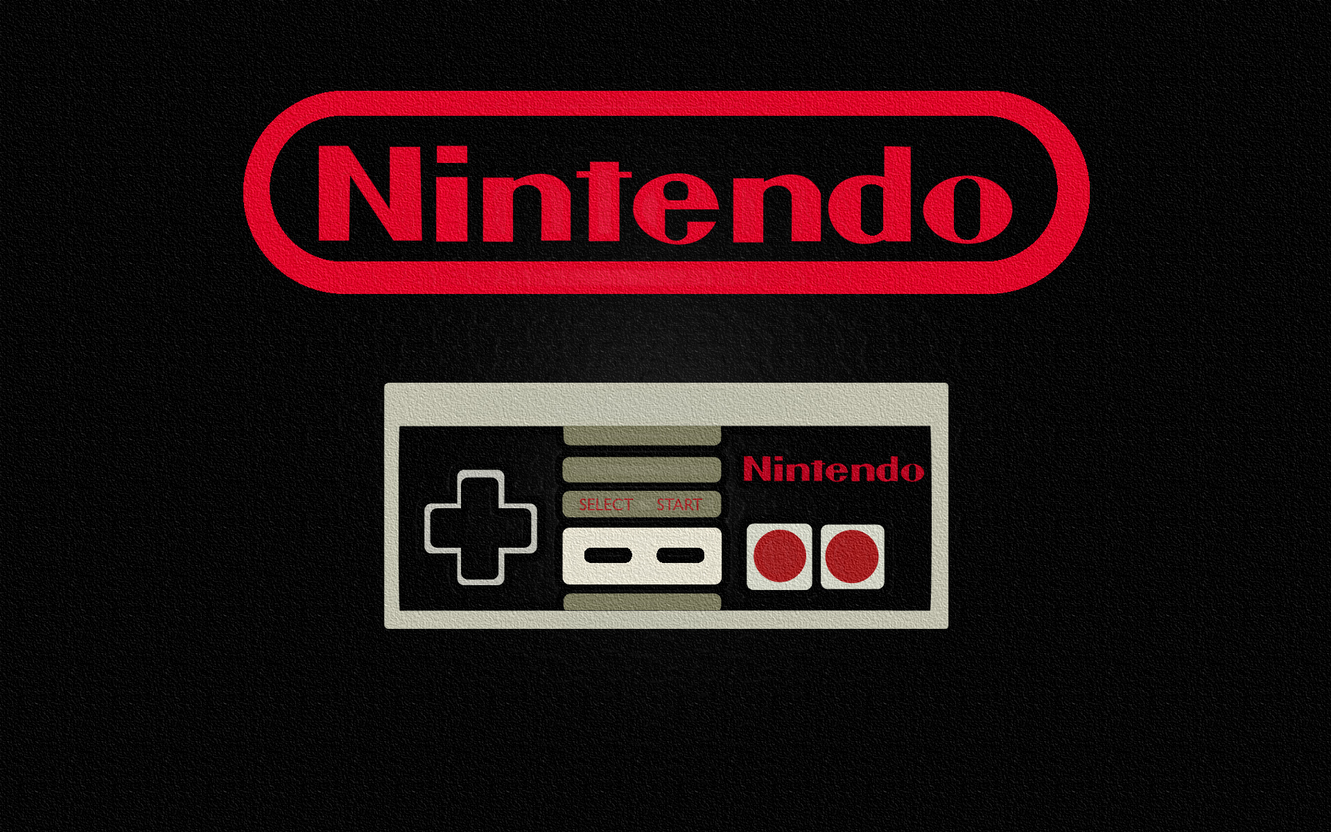 Nintendo: NES controller, An oblong brick-like design with a simple four button layout. 1920x1200 HD Background.