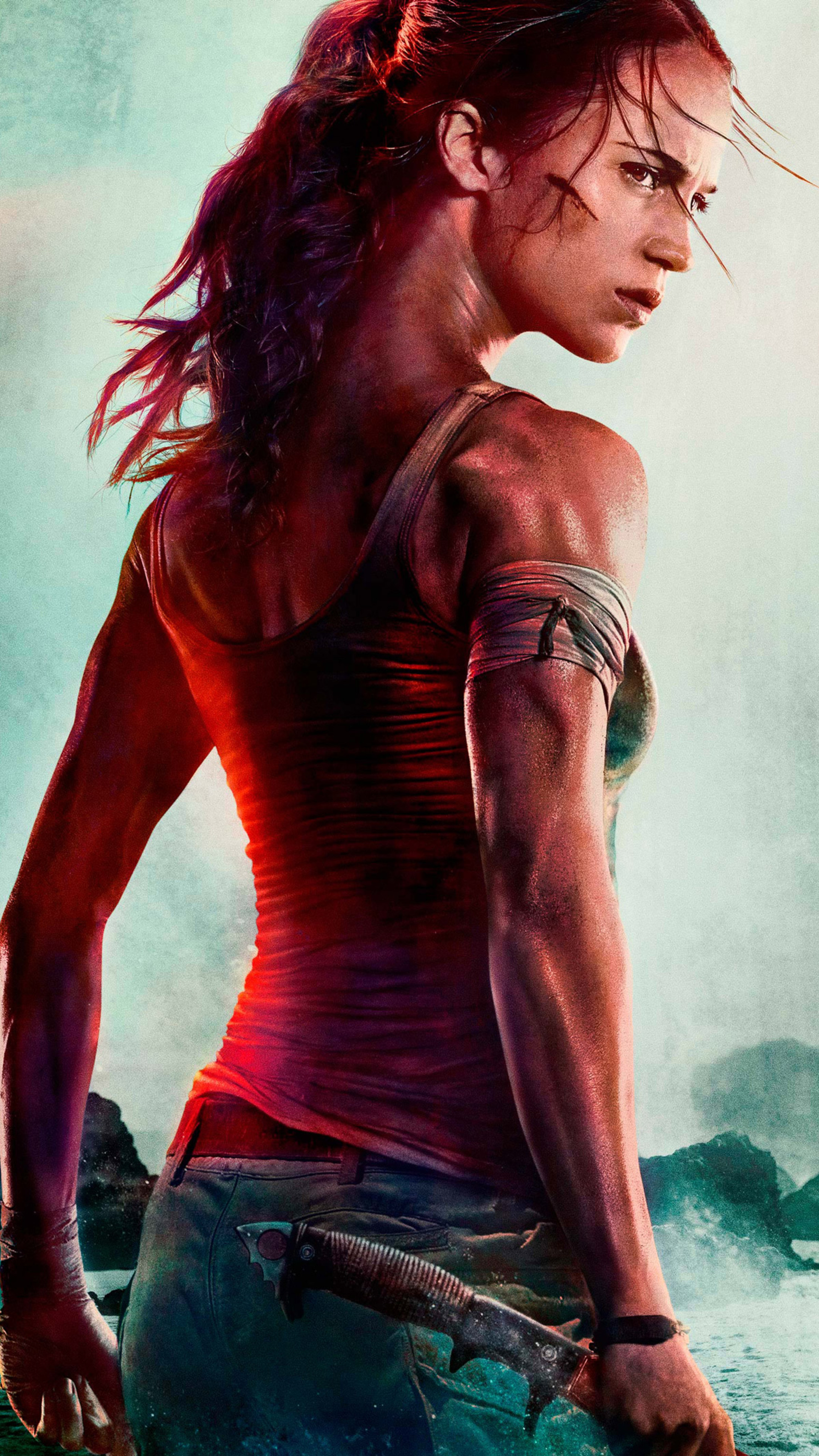 Lara Croft (Movie): Hoping to solve the mystery of her father's disappearance. 2160x3840 4K Background.