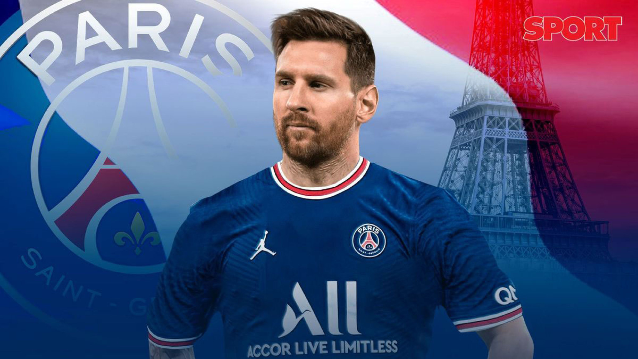 Paris Saint-Germain: PSG, Lionel Messi, The Red-and-Blues. 2050x1160 HD Background.
