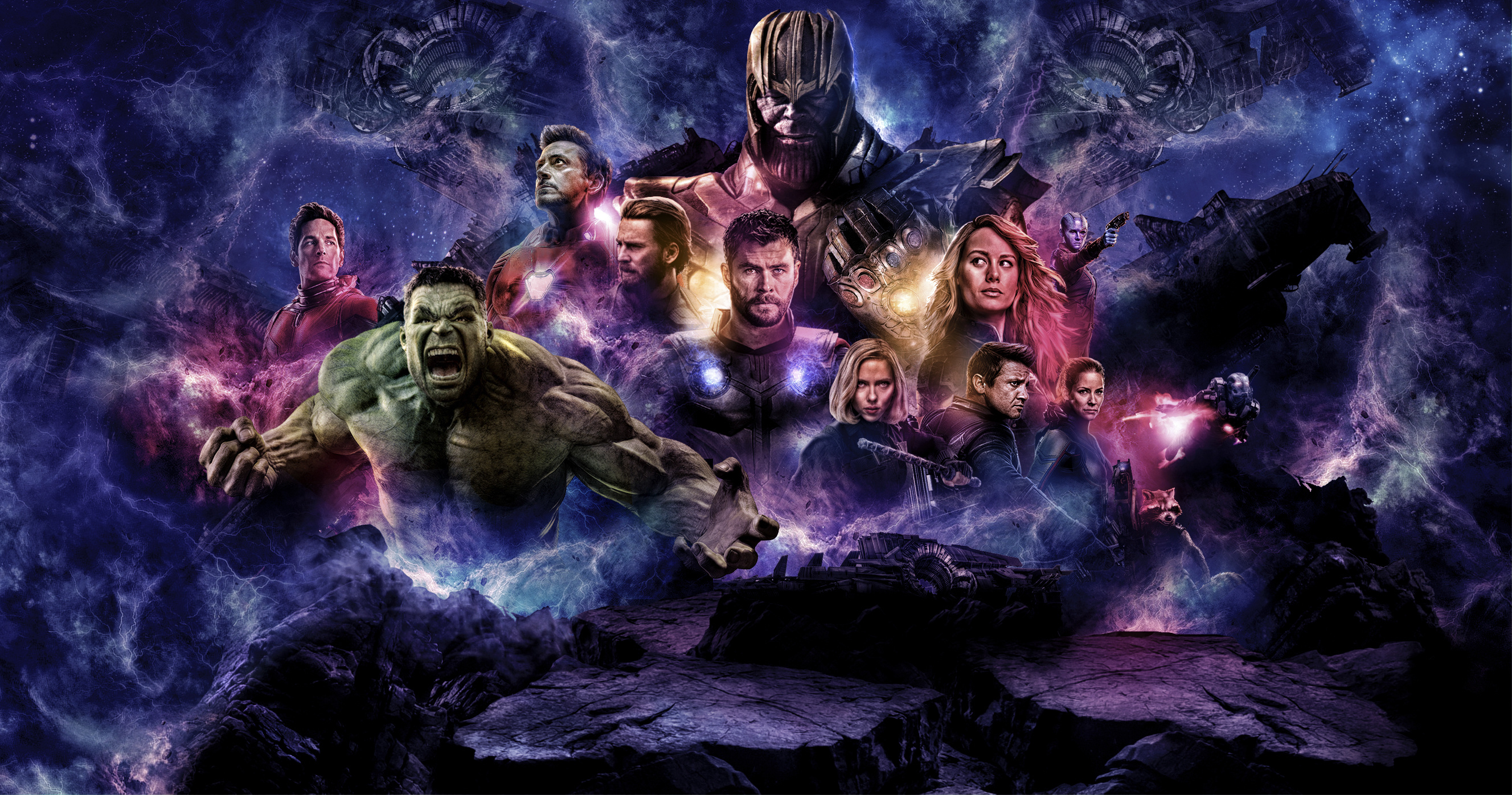 Thanos, Avengers, Black Widow, Superhero, 2660x1400 HD Desktop