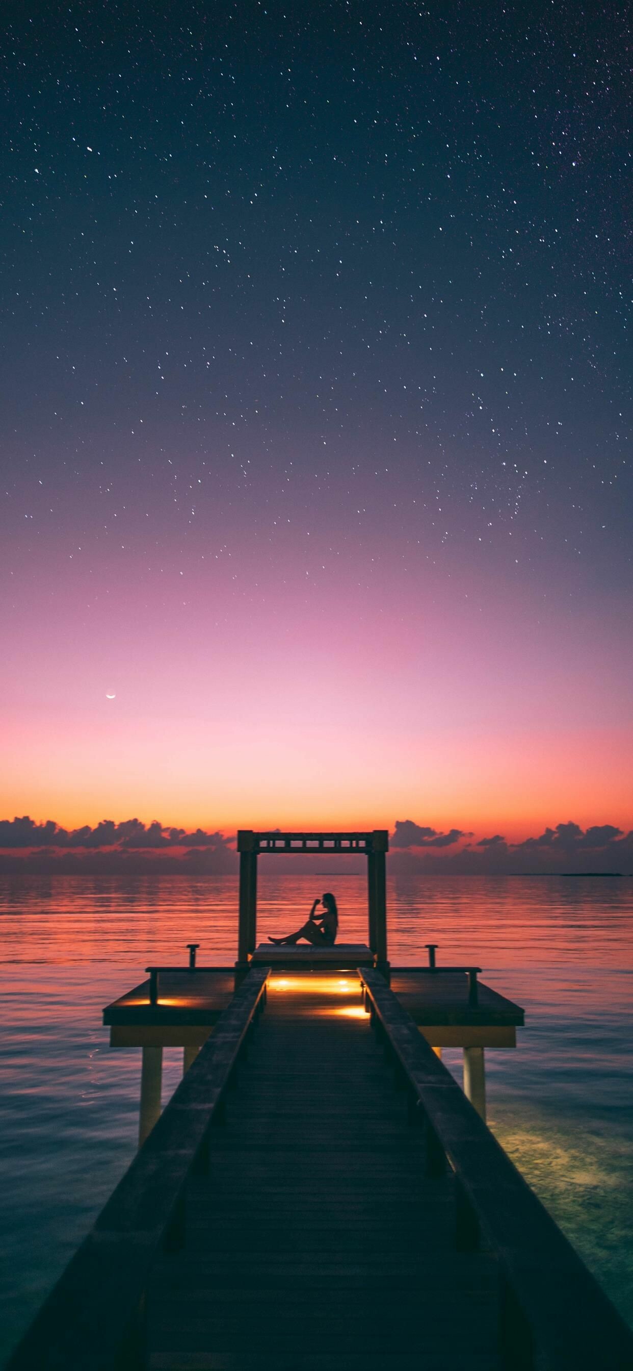 Maldives: An island nation in the Indian Ocean, Sunset. 1250x2690 HD Wallpaper.