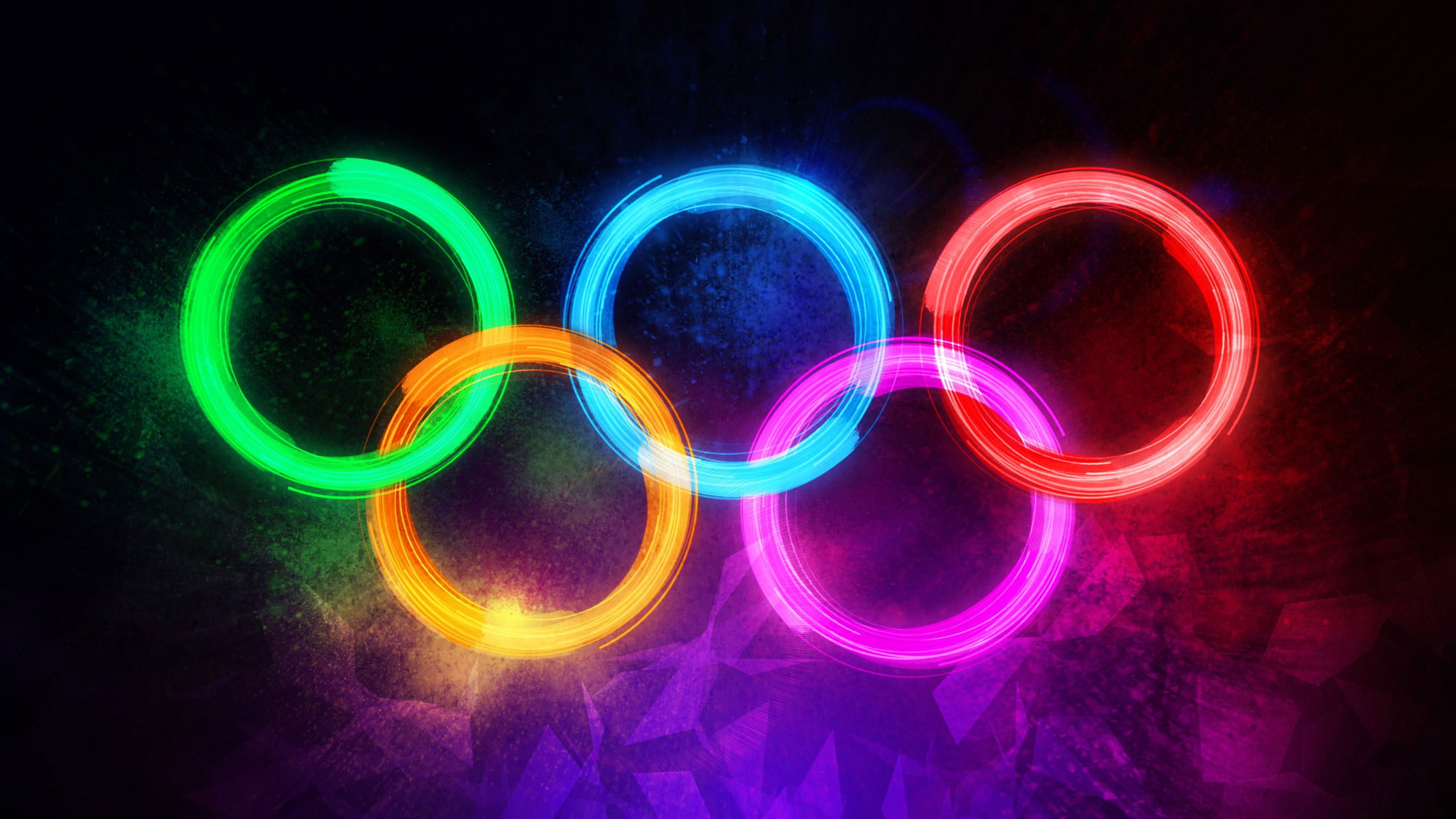 Olympics: Five interlaced rings of equal dimensions, The visual ambassador of olympism. 2560x1440 HD Wallpaper.