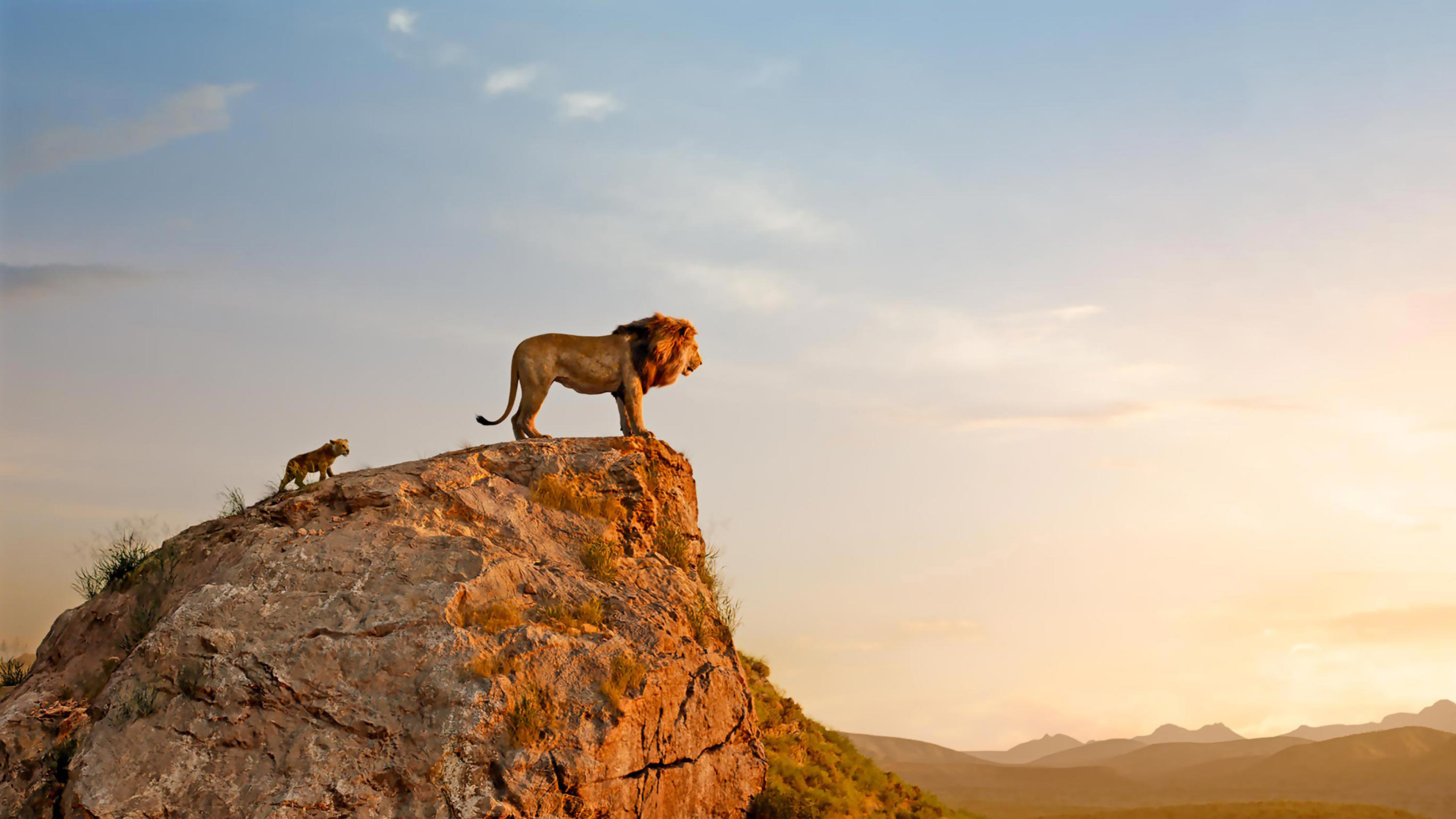 The Lion King 2019, Powerful Mufasa, Simba's 4K wallpaper, Iconic scene, 3840x2160 4K Desktop