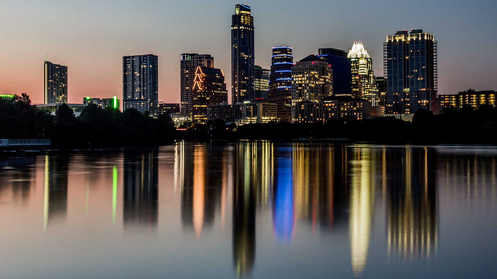 Austin: The city was made capital of the Republic of Texas in 1839. 1920x1080 Full HD Background.