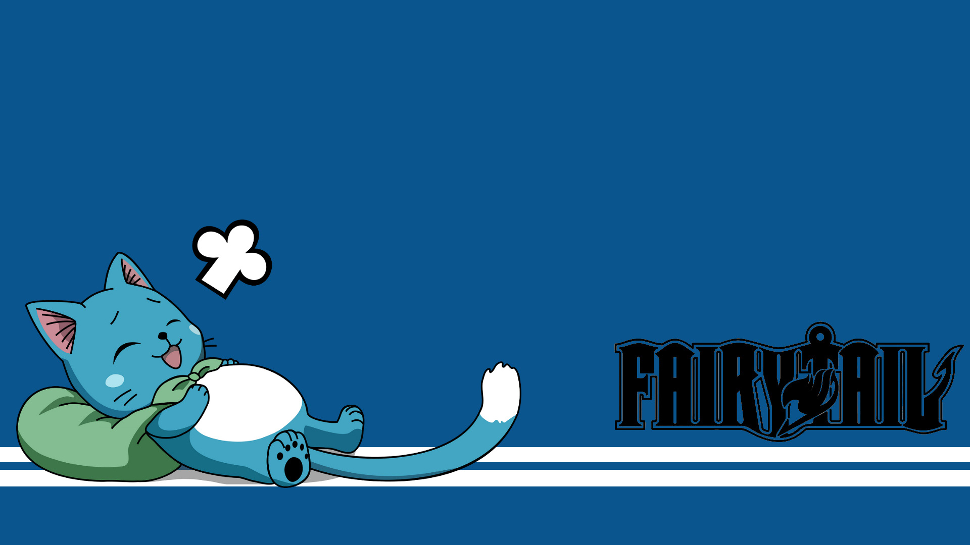 Happy (Fairy Tail): A blue cat-like male who is capable of using flight magic and talk like a human being. 1920x1080 Full HD Background.
