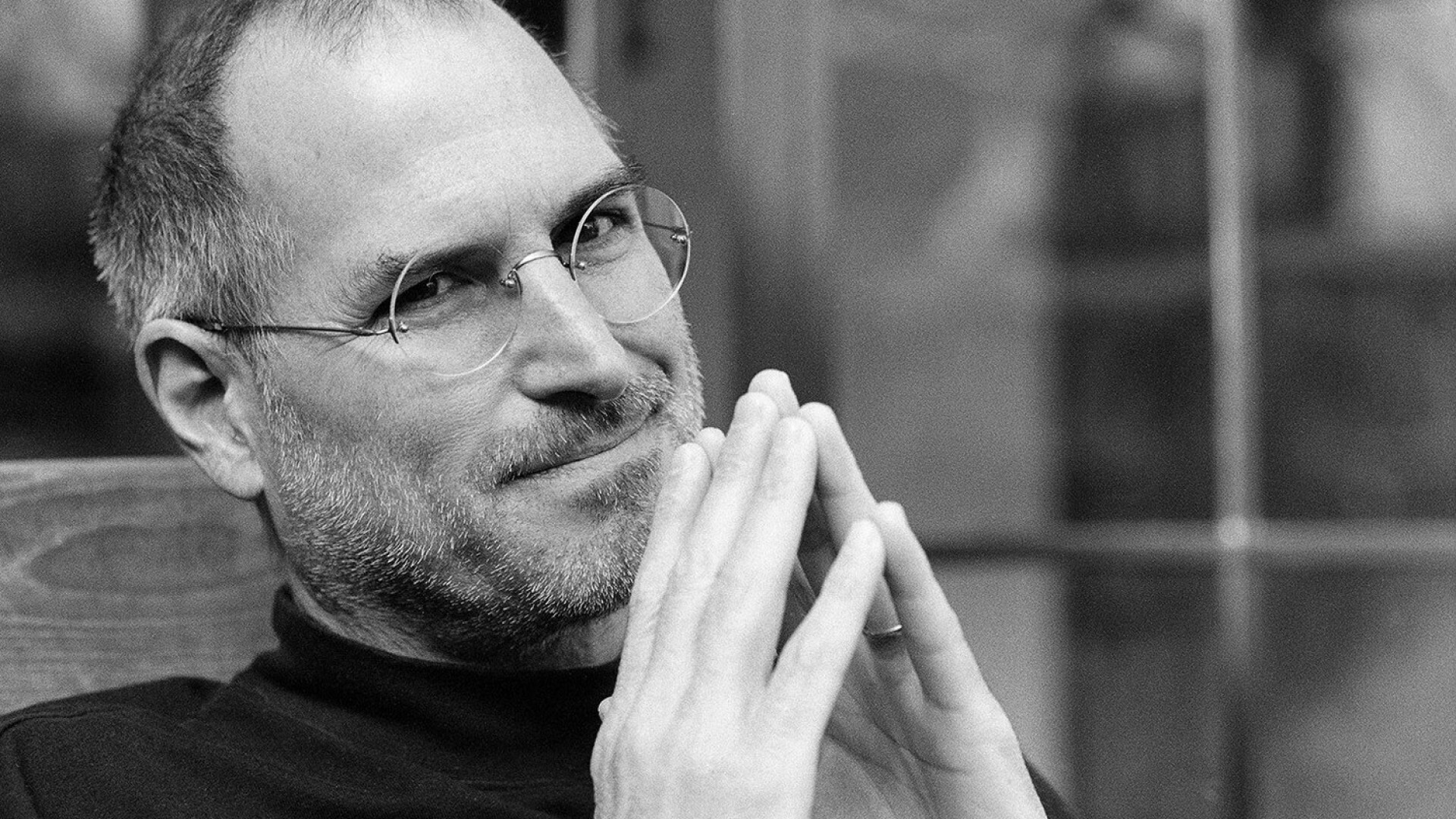 Steve Jobs: Apple's CEO, Celebrity, Black and white. 1920x1080 Full HD Background.