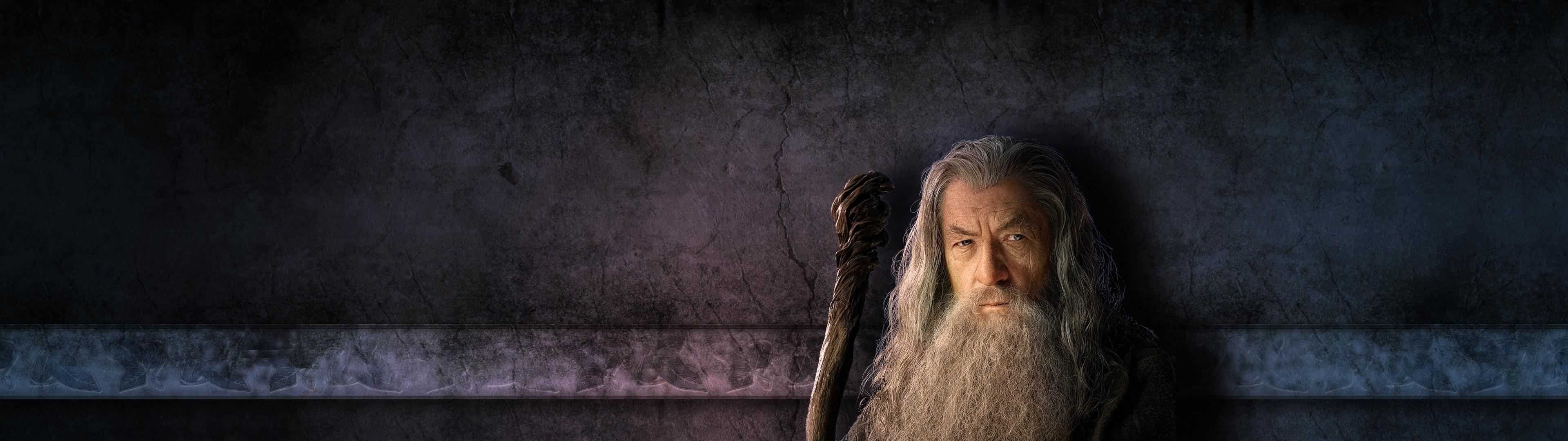 Lord of the Rings Gandalf wallpaper, Stylish design, Eye-catching visuals, Desktop background, 3840x1080 Dual Screen Desktop